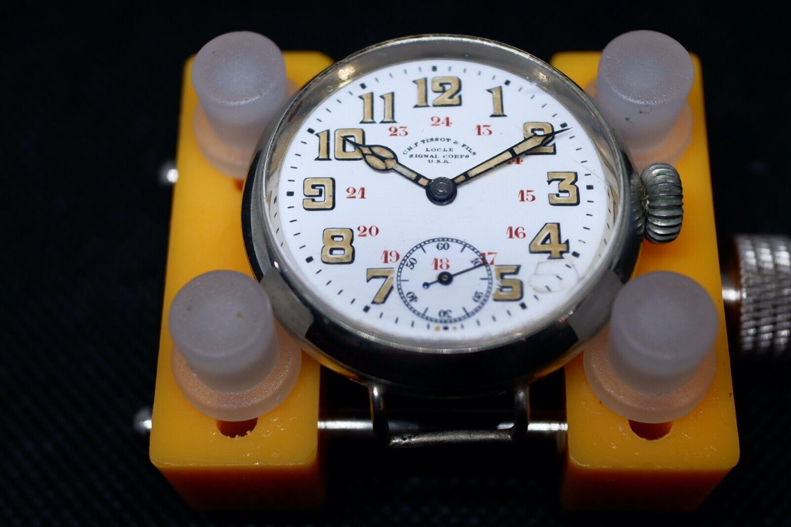 Very rare WWI CHF Tissot & Fils Signal Corps U.S.A wristwatch