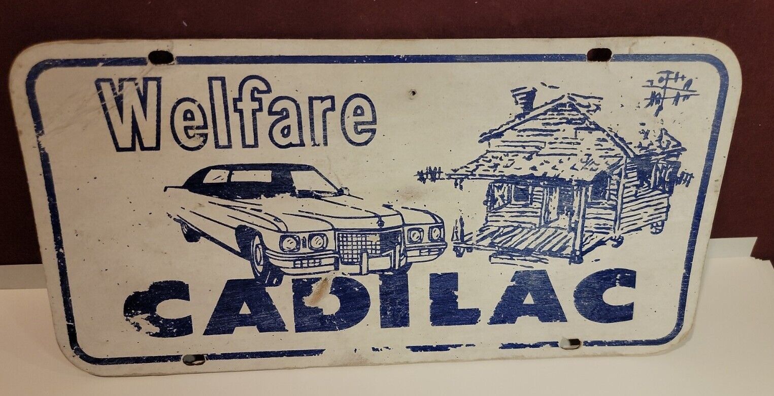 Vintage Welfare Cadilac car tag plate