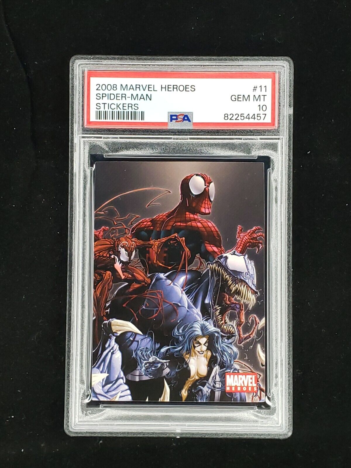 2008 Marvel Heroes SPIDER-MAN Stickers #11 Venom, Carnage Clayton Crain PSA 10