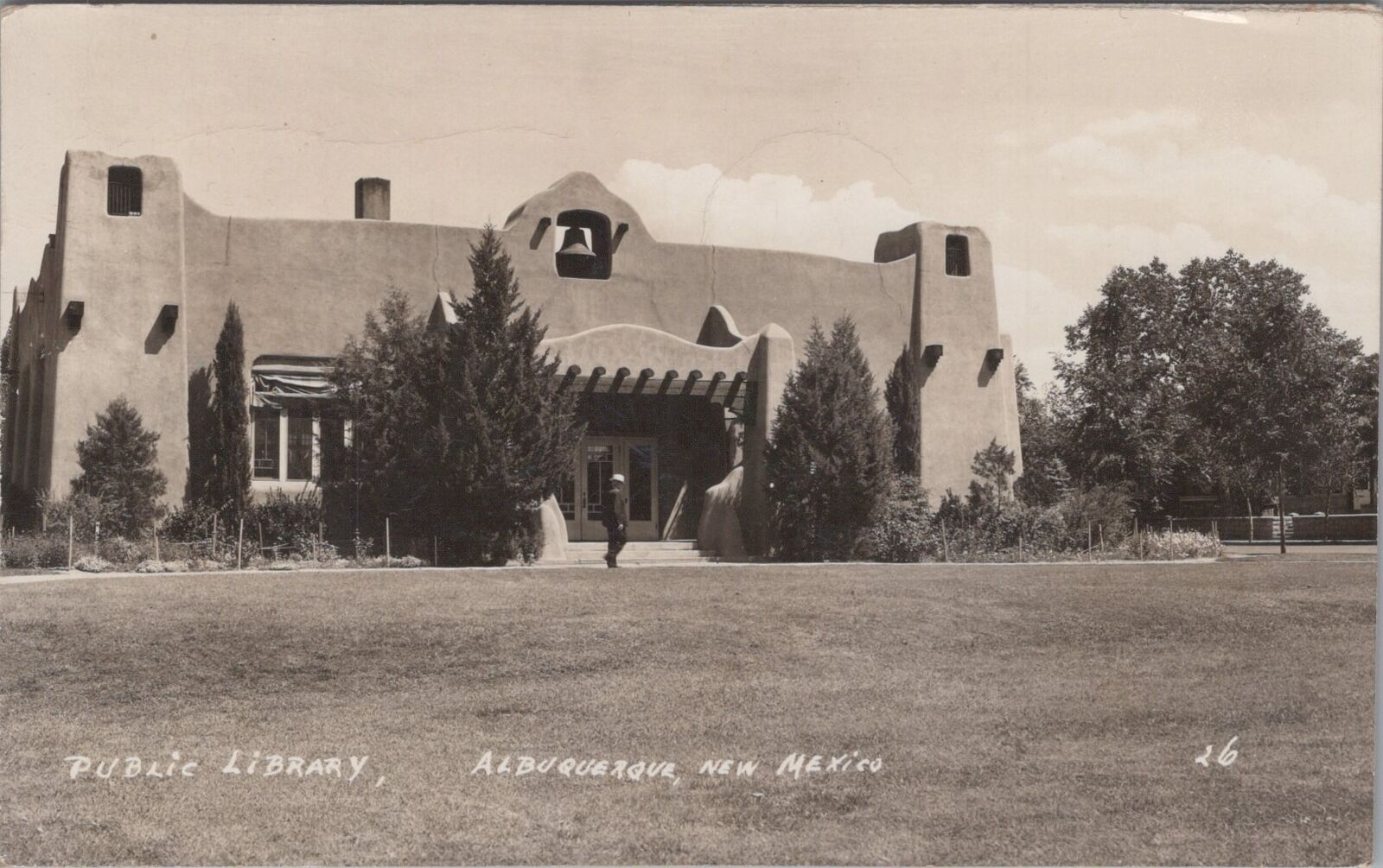 Public Library Albuquerque New Mexico 1942 RPPC Photo Postcard