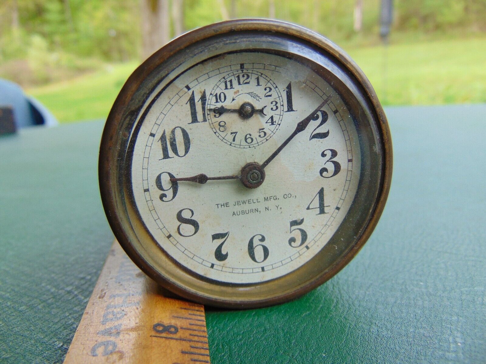 Vintage Automobile Car Clock The Jewell MFG. Co. Auburn New York Pat. 1901