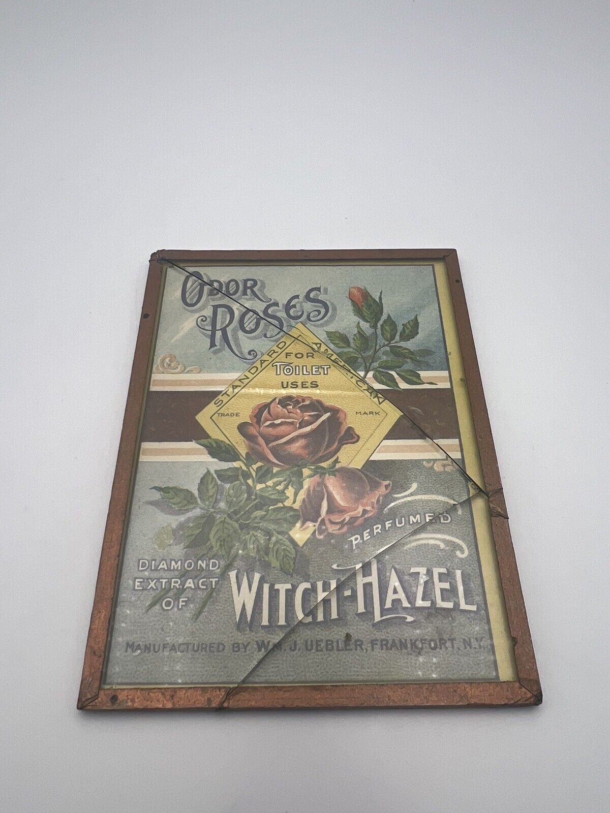 Antique Framed Early 1900’s Odor Roses Perfume Advertisment 