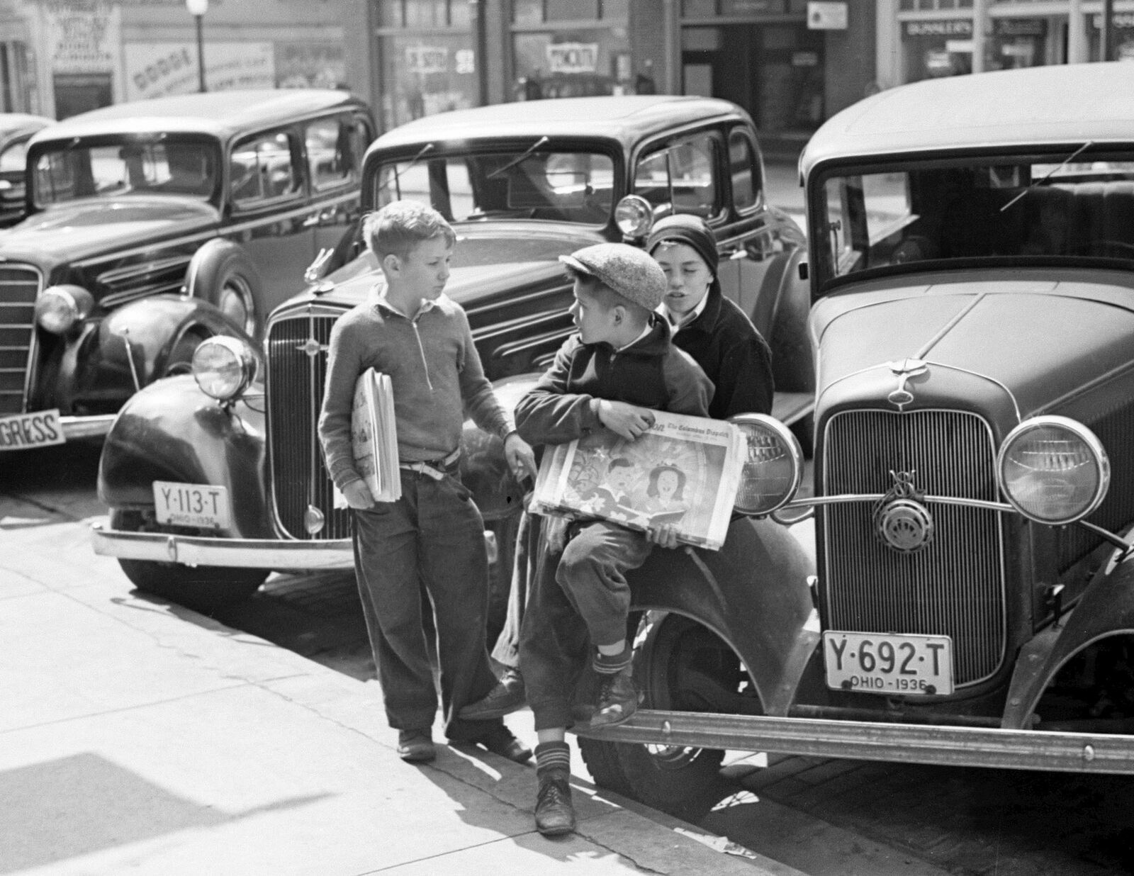 1936 Newsboys  Jackson Ohio Vintage Old Historic Photo 8.5\