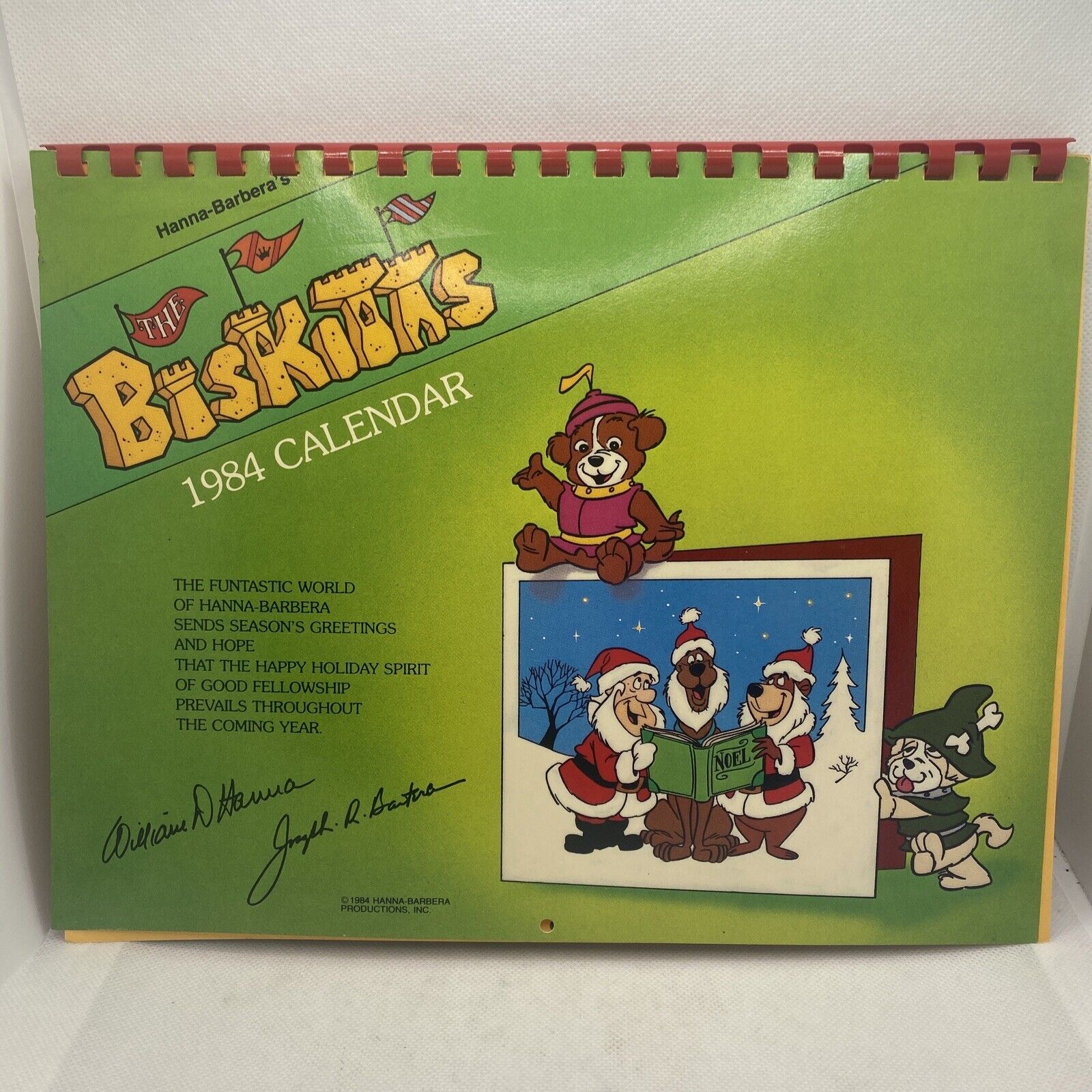 Rare Vintage  Bill Hanna Estate Hanna-Barbera Gift Studio Calendar 1984 Biskitts