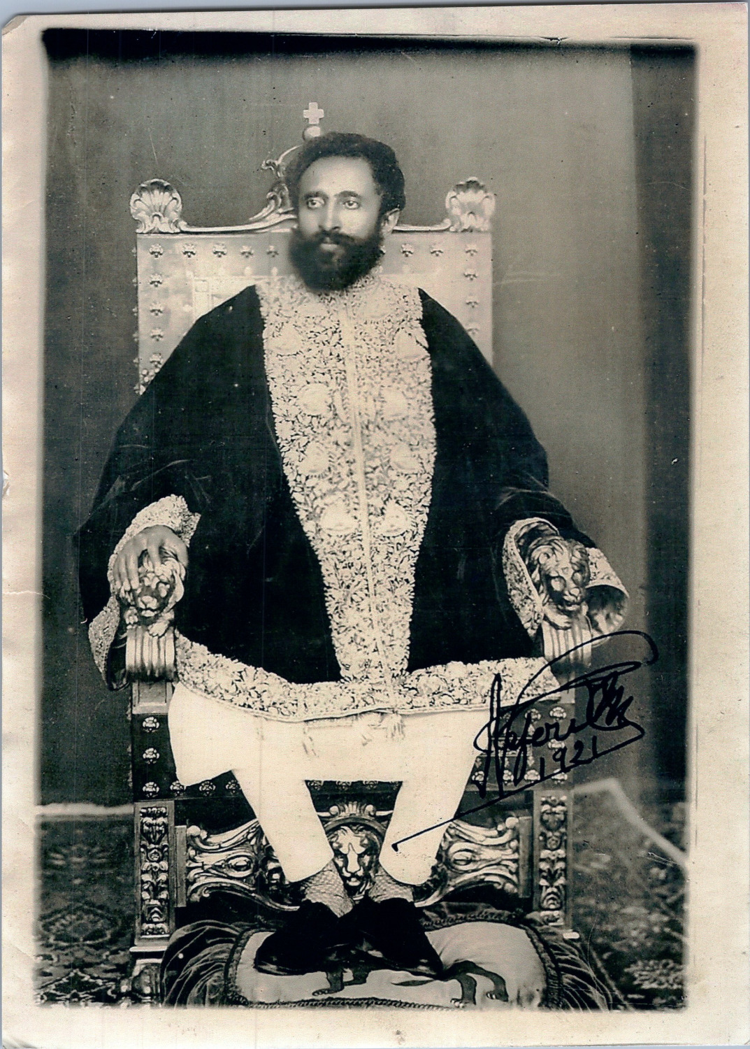 'Haile Emperor Selassie I, Vintage Print, circa 1921 Vintage Silver Prin