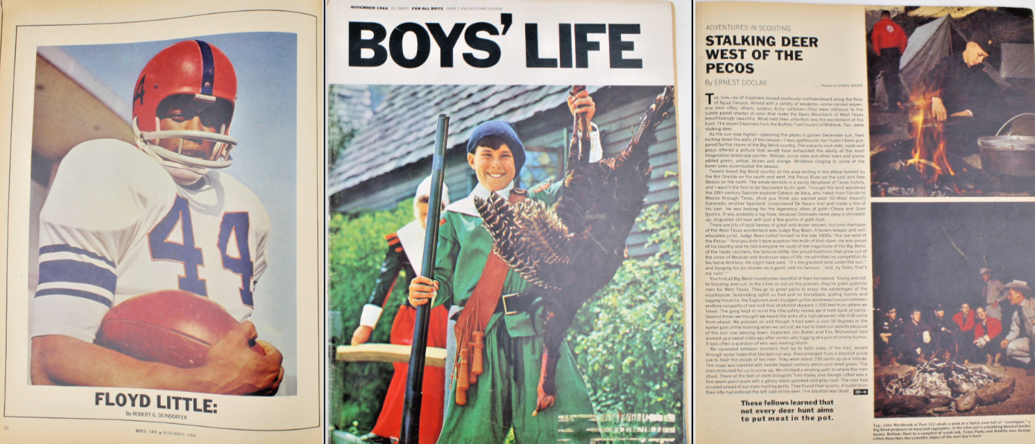 NOV 1966 BSA Boys Life Magazine Boy Scouts Winter Camp Deer Hunting Floyd Little