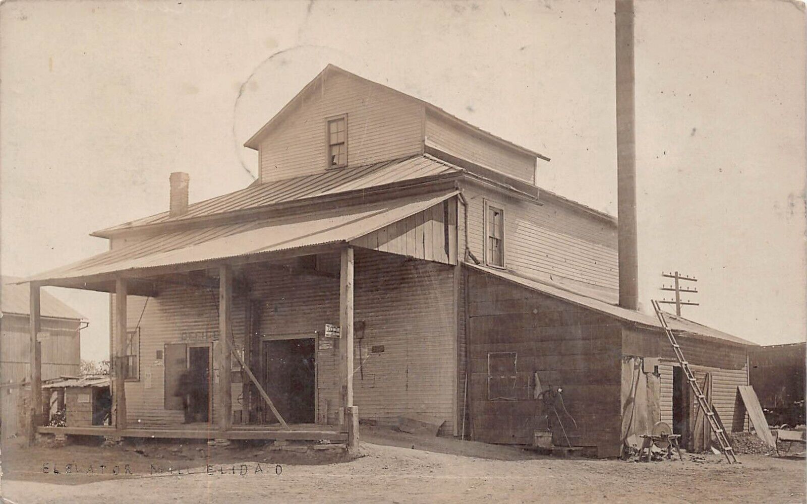 RPPC Elida Ohio Train Railroad Station Depot Grain Mill Photo Vtg Postcard A27