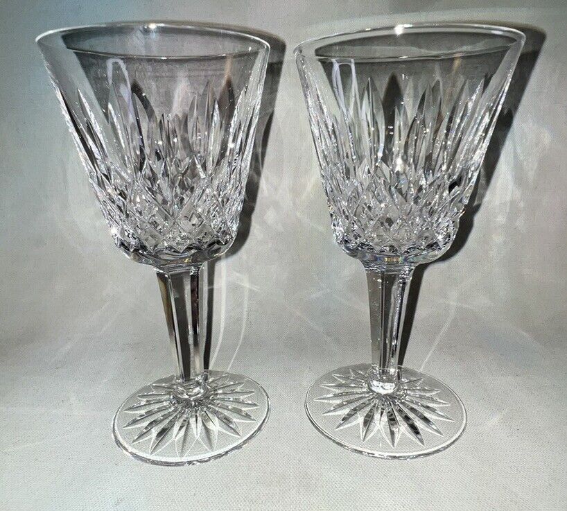 2 Waterford Crystal Lismore Claret Wine Glasses 6 Oz 5.78\