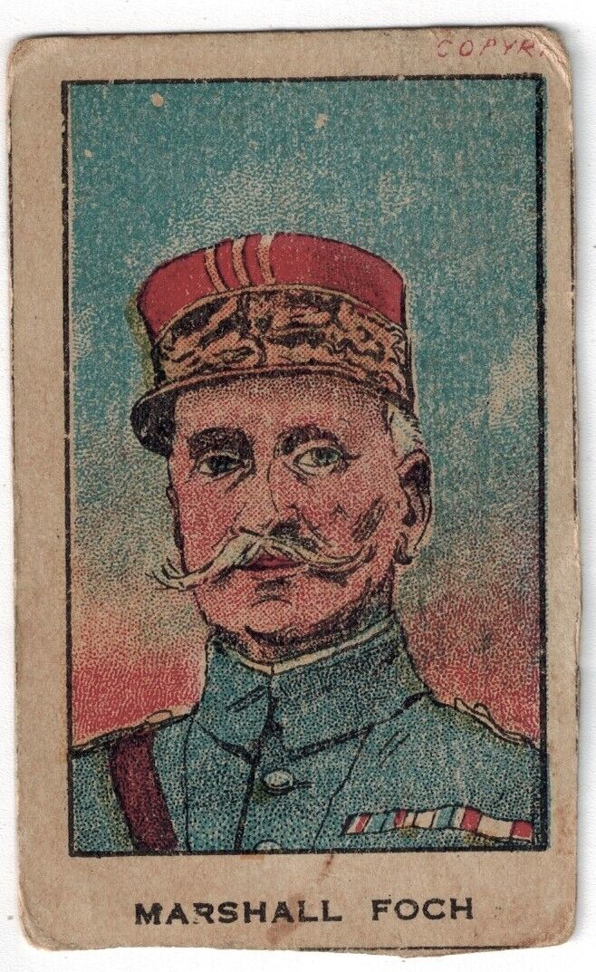 Mayfair Novelty War Leaders WW 1 Trading Card W545  # 26 MARSHALL FOCH 1920