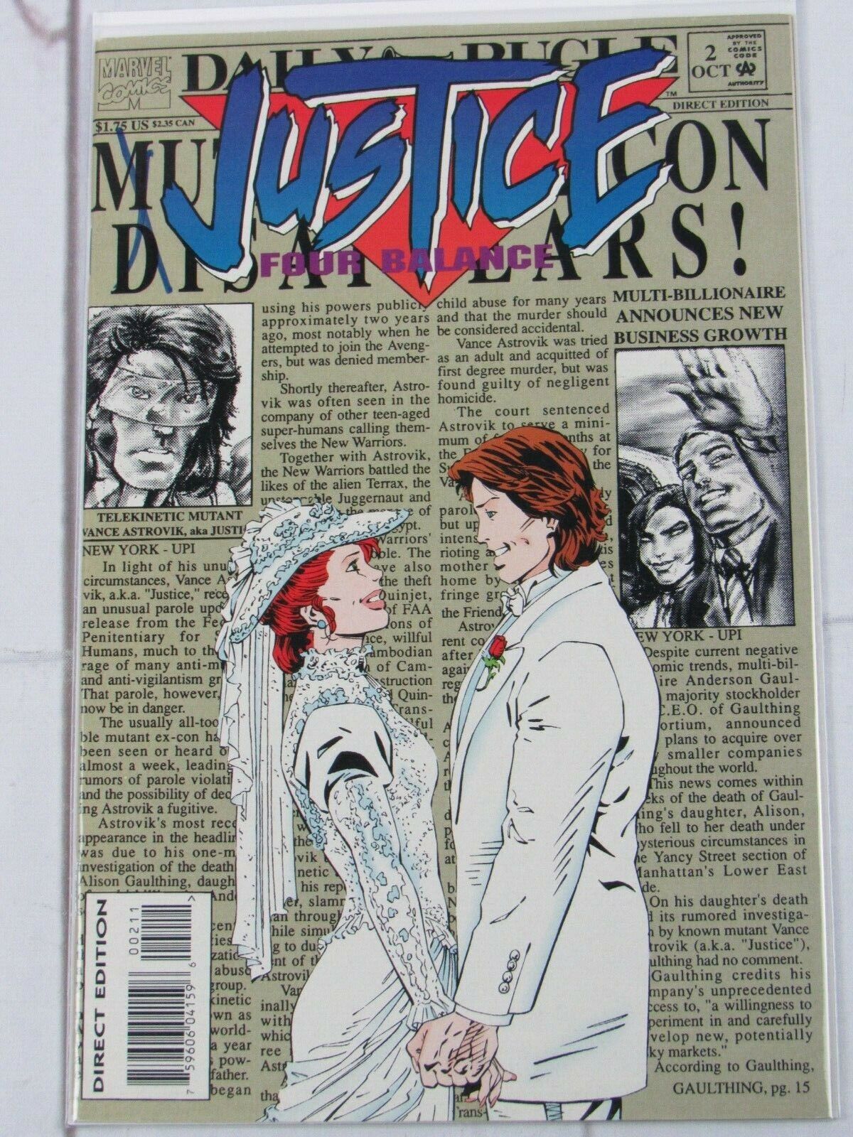 Justice: Four Balance #2 Oct. 1994 Marvel Comics 