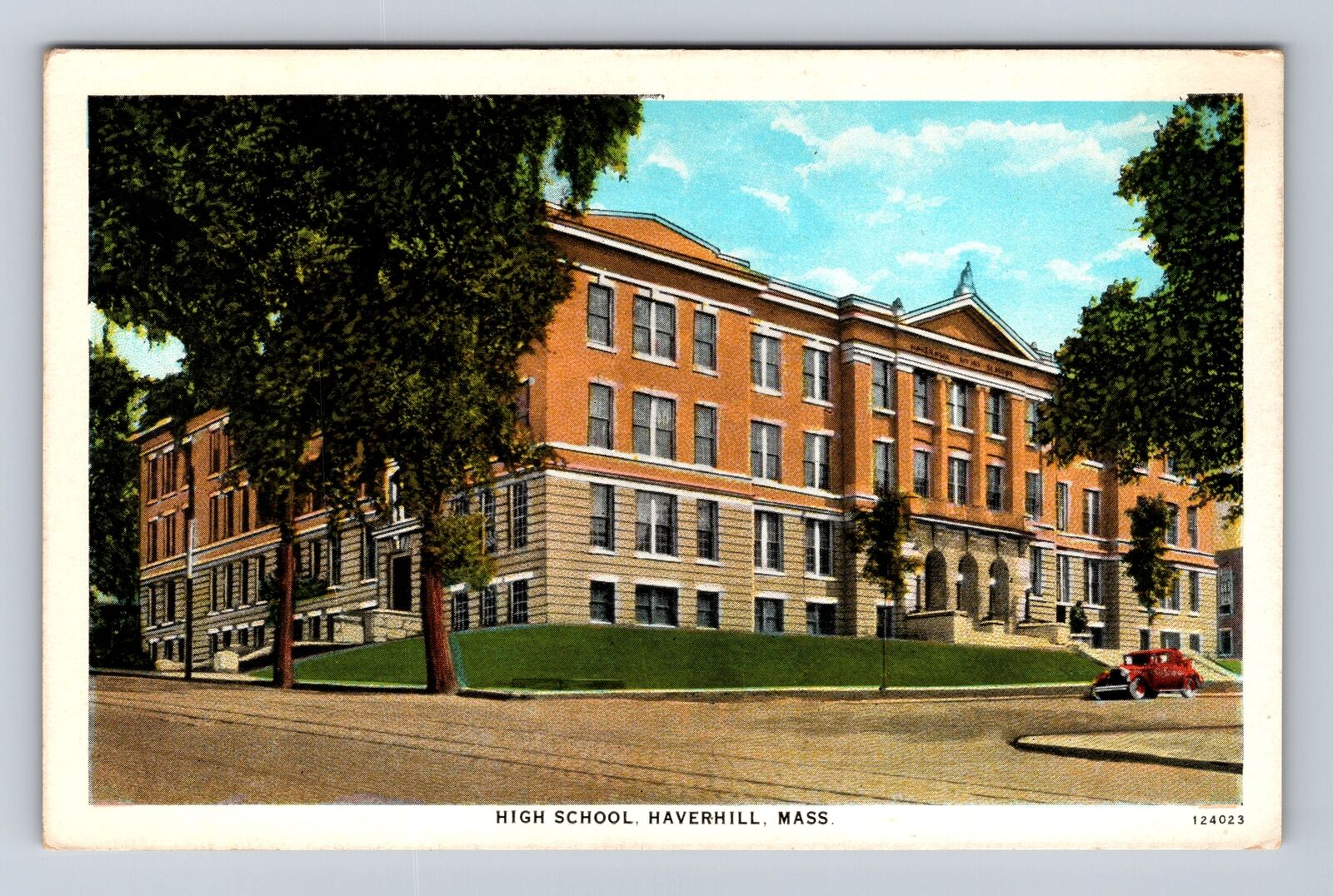Haverhill MA-Massachusetts, High School, Antique, Vintage Souvenir Postcard