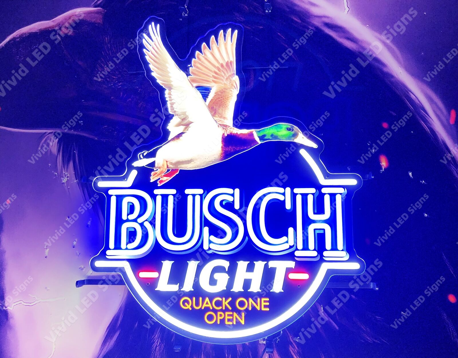 Quack One Open Flying Duck Beer Vivid LED Neon Sign Light Lamp With Dimmer