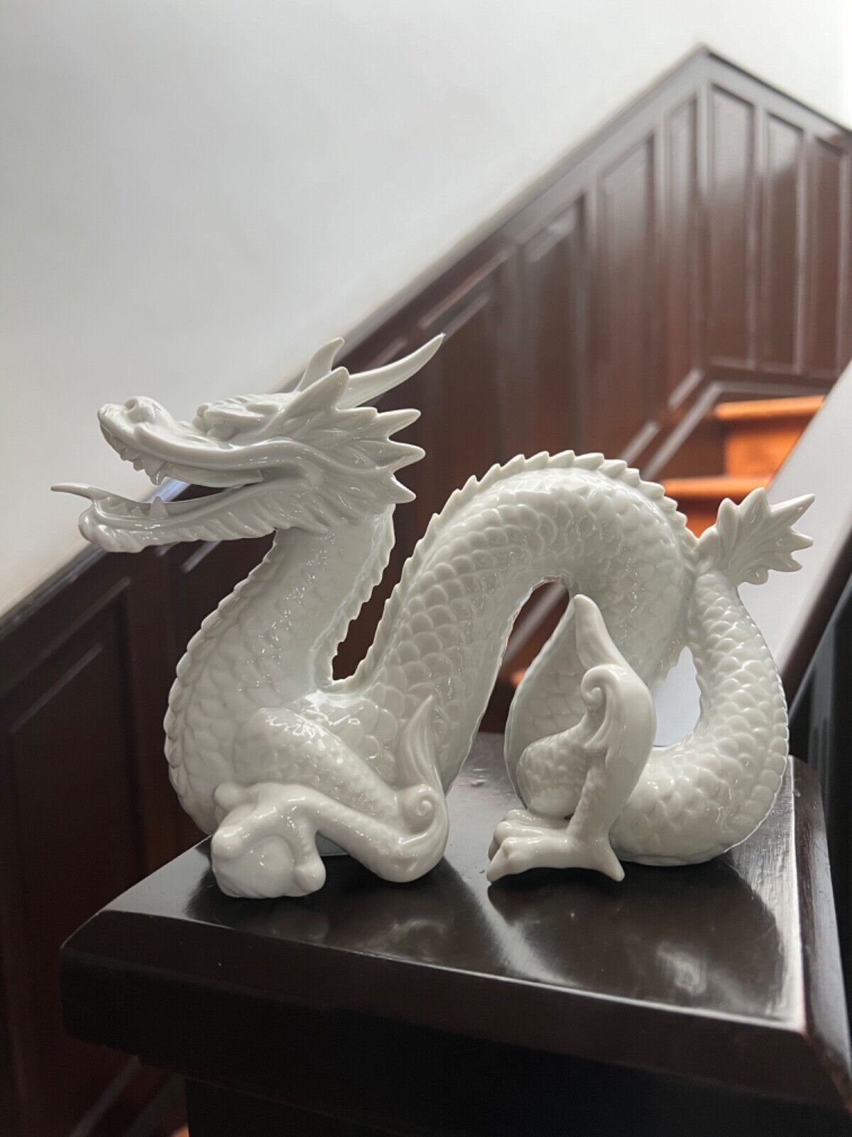 Vintage Fine Porcelain Japanese White Dragon