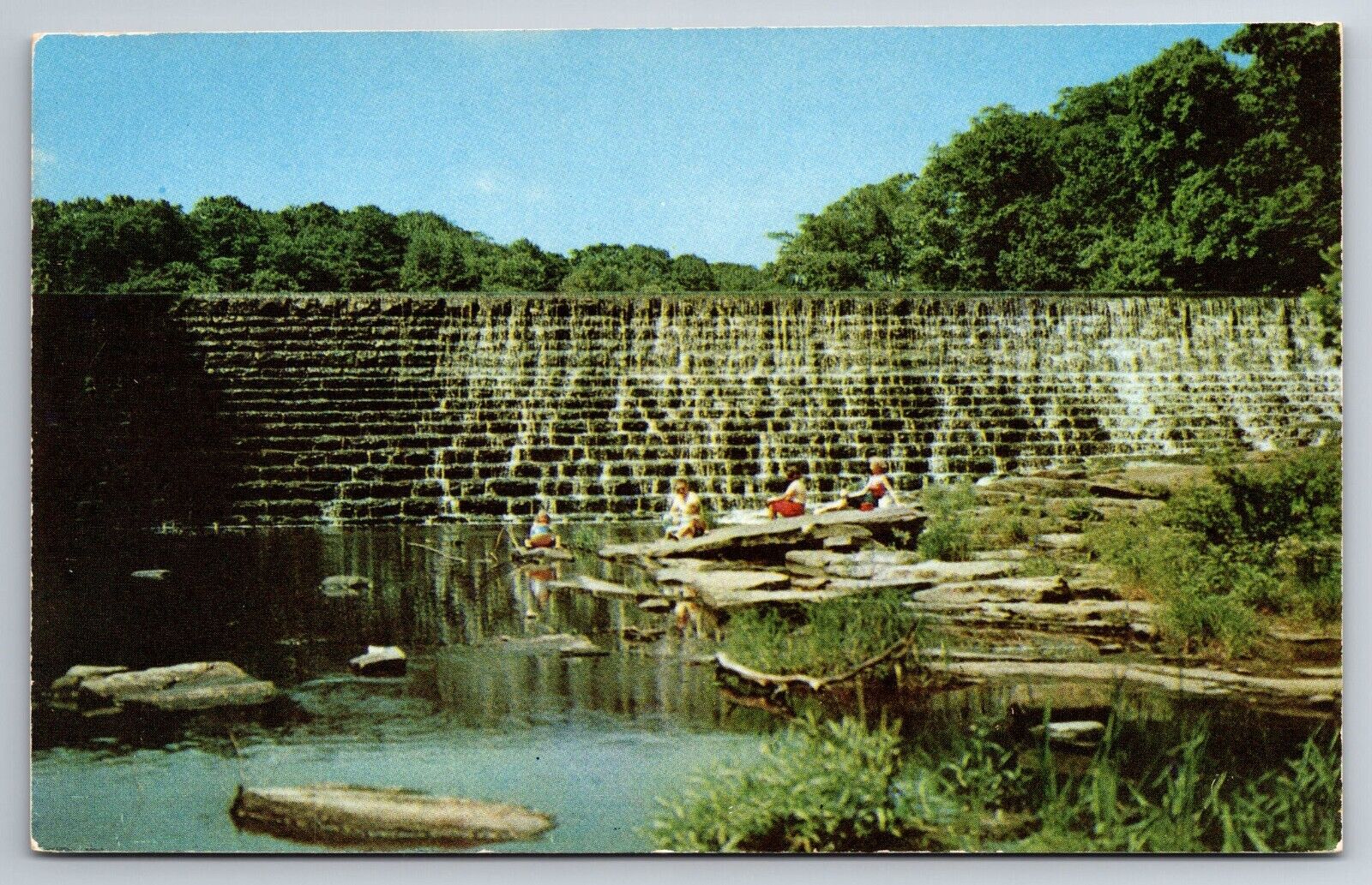 Vintage Postcard OH Youngstown Cohasset lake Dam Millcreek Park Chrome
