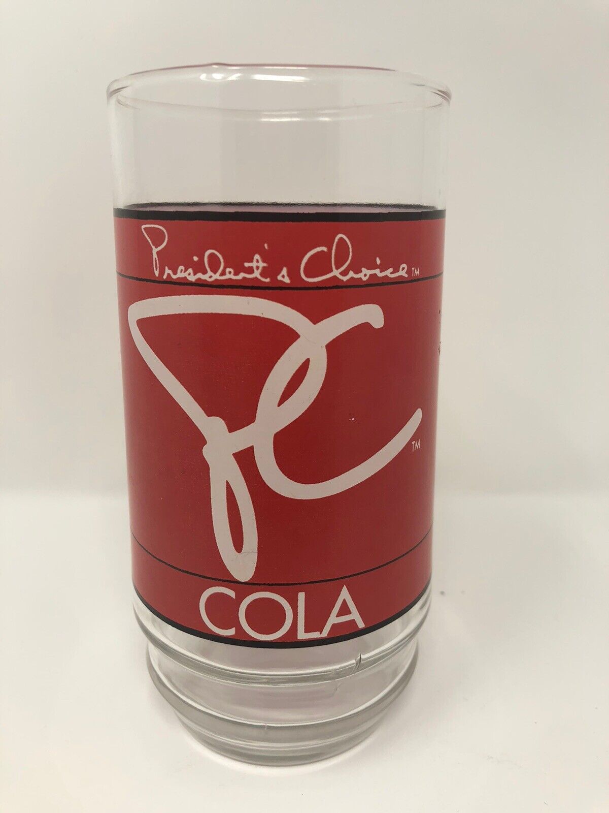 PC President\'s Choice Cola Soda Glass - Drinkware Cup - 16oz - Rare