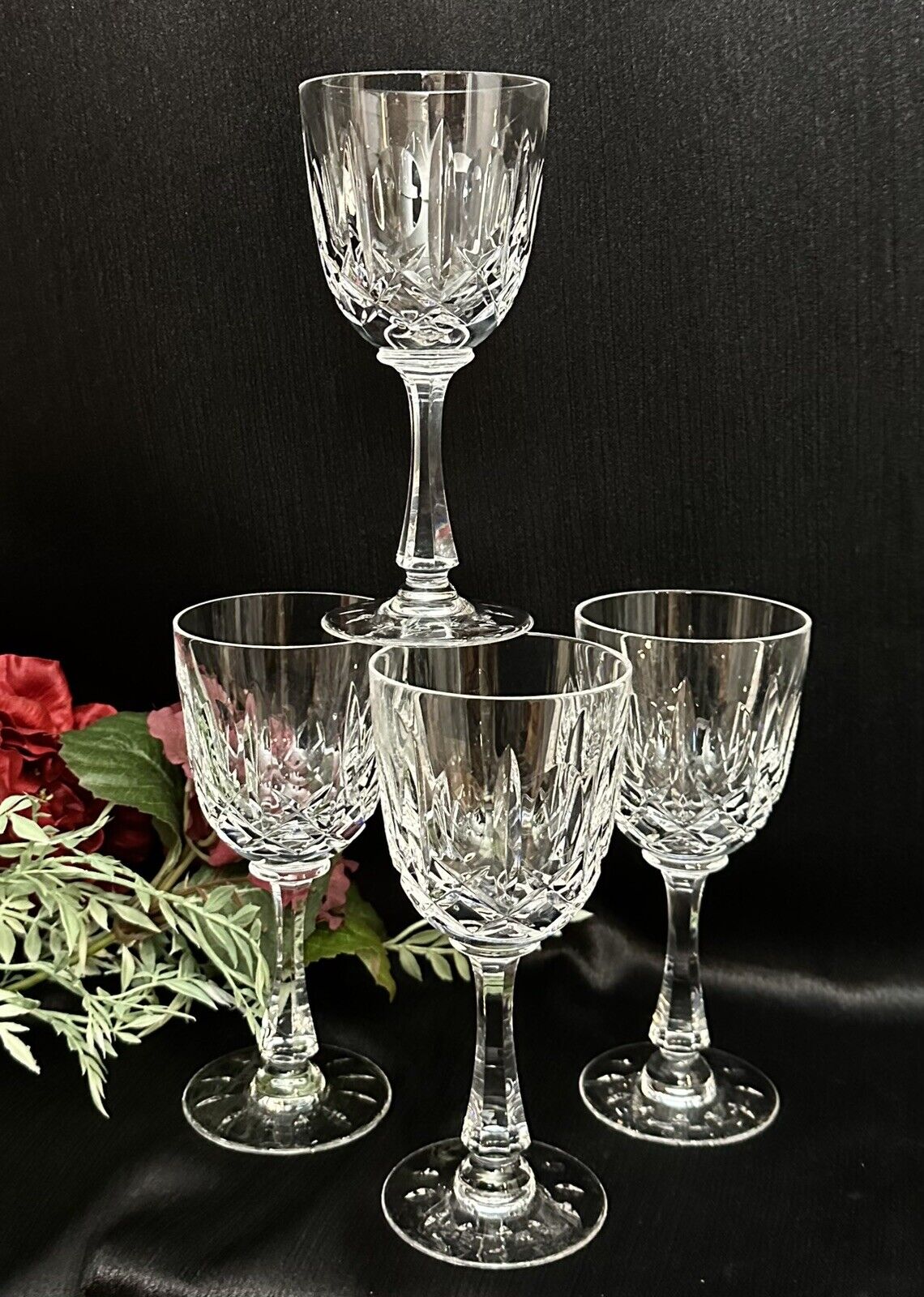 Vintage Glasses Monte Claire Cut Crystal by Joska Glassware Wine Glasses 4 Piece