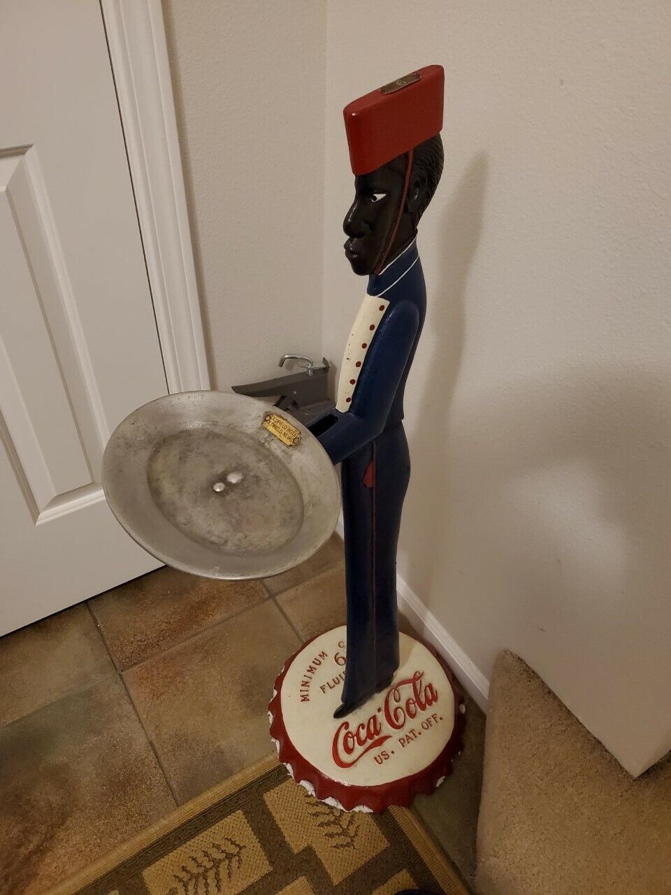 Coca-Cola Standing Bottle Cap Statue / Double Collectible / Goldfield, NV
