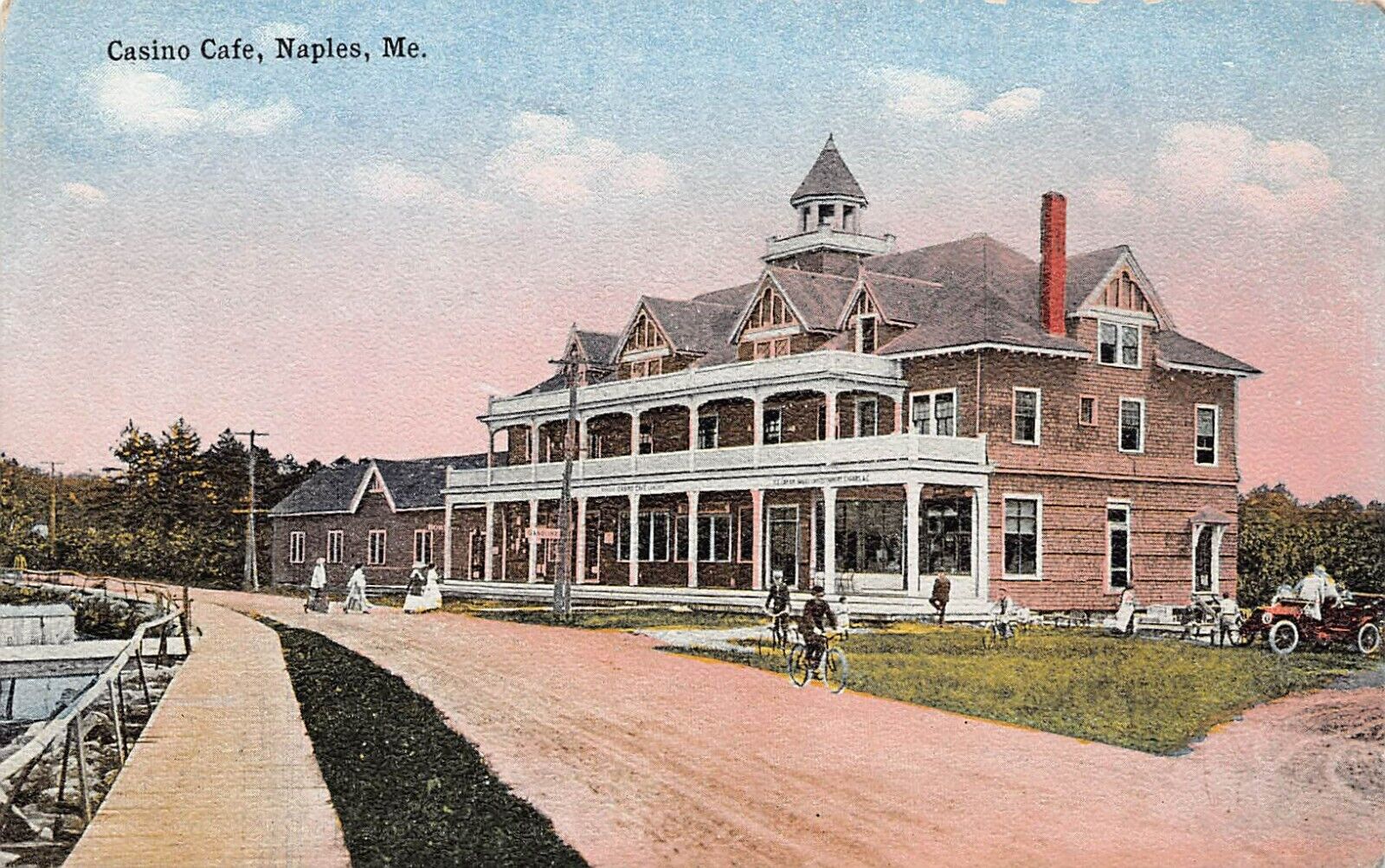 Naples ME Maine Casino Cafe Long Lake Early 1900s Vtg Postcard A47
