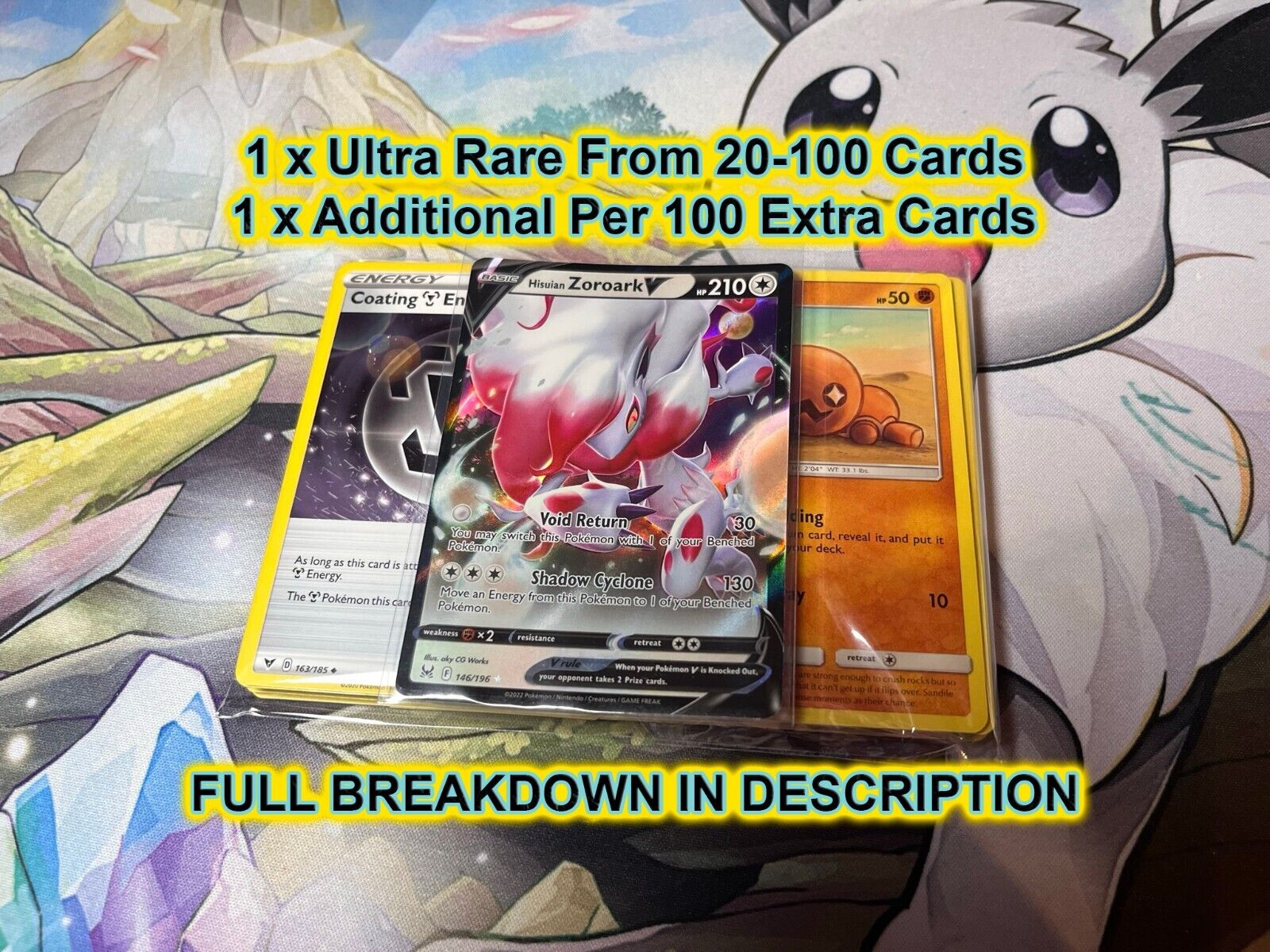 Genuine Pokemon Cards Joblot Bundle Including Ultra Rares, V\'s, VMAX, EX, GX