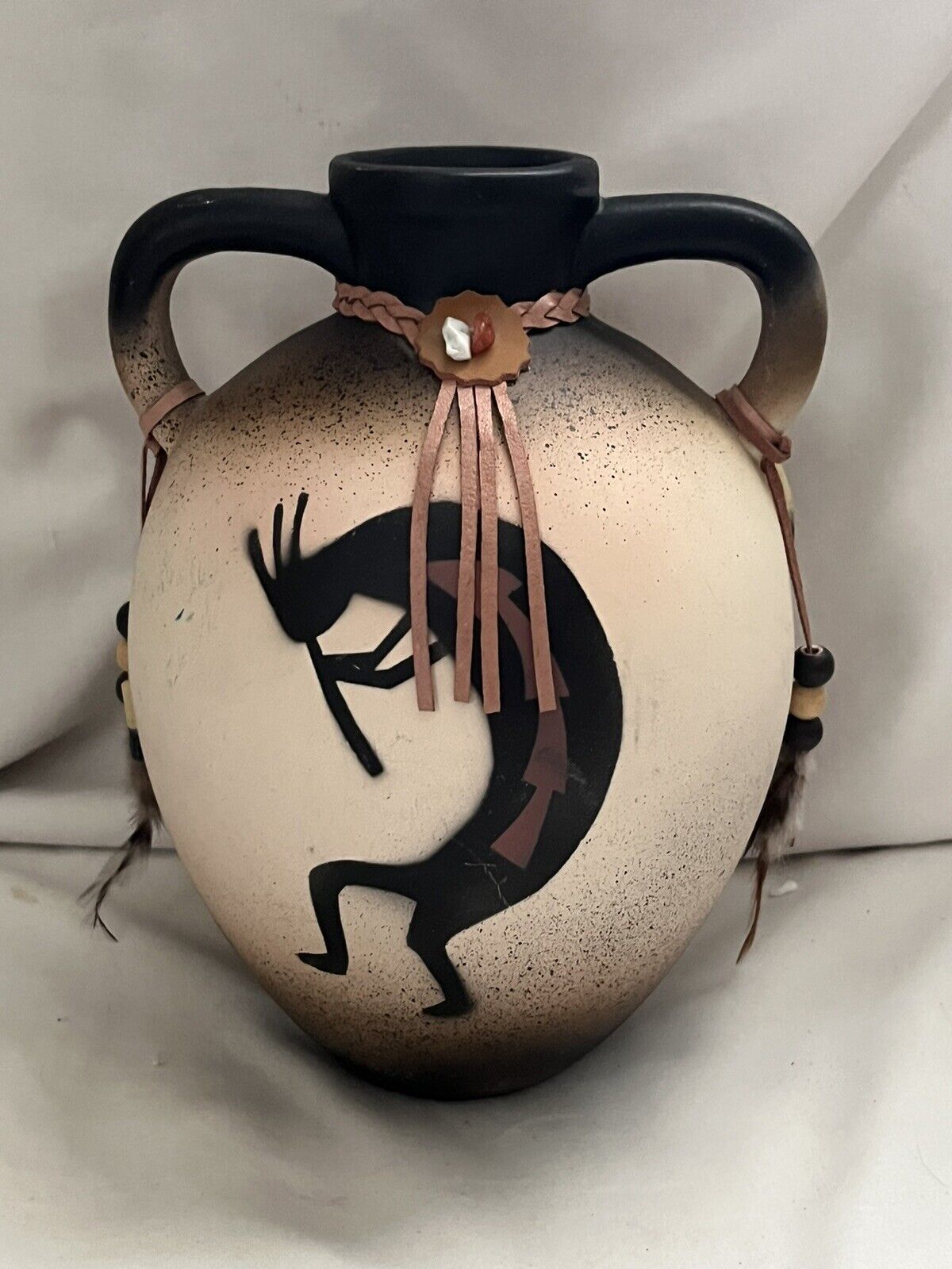 Kokopelli Southwest Pottery Vase Native American Hand Painted Fertility