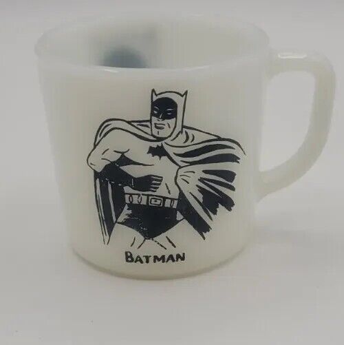 VINTAGE 1966 BATMAN WESTFIELD MILK GLASS CUP MUG DC COMICS ANTIQUE SUPER COOL
