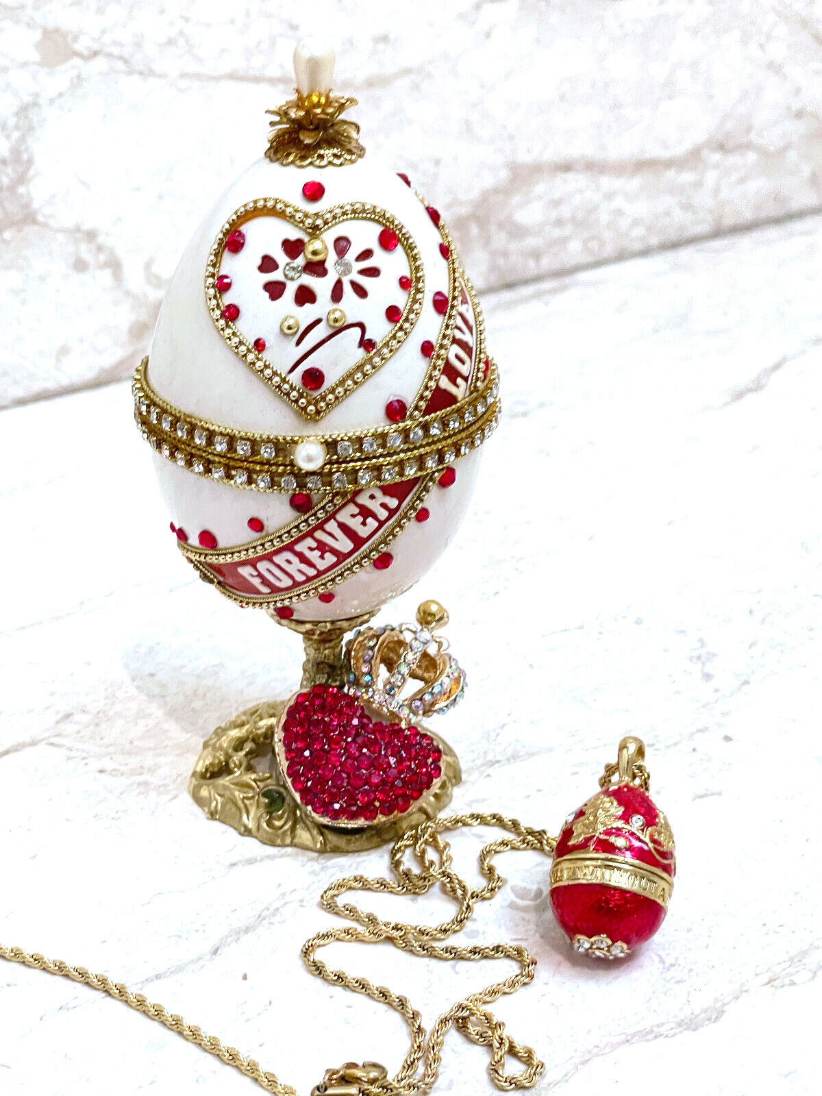 Faberge ONE OF A KIND Faberge egg style  Real egg Music Faberge