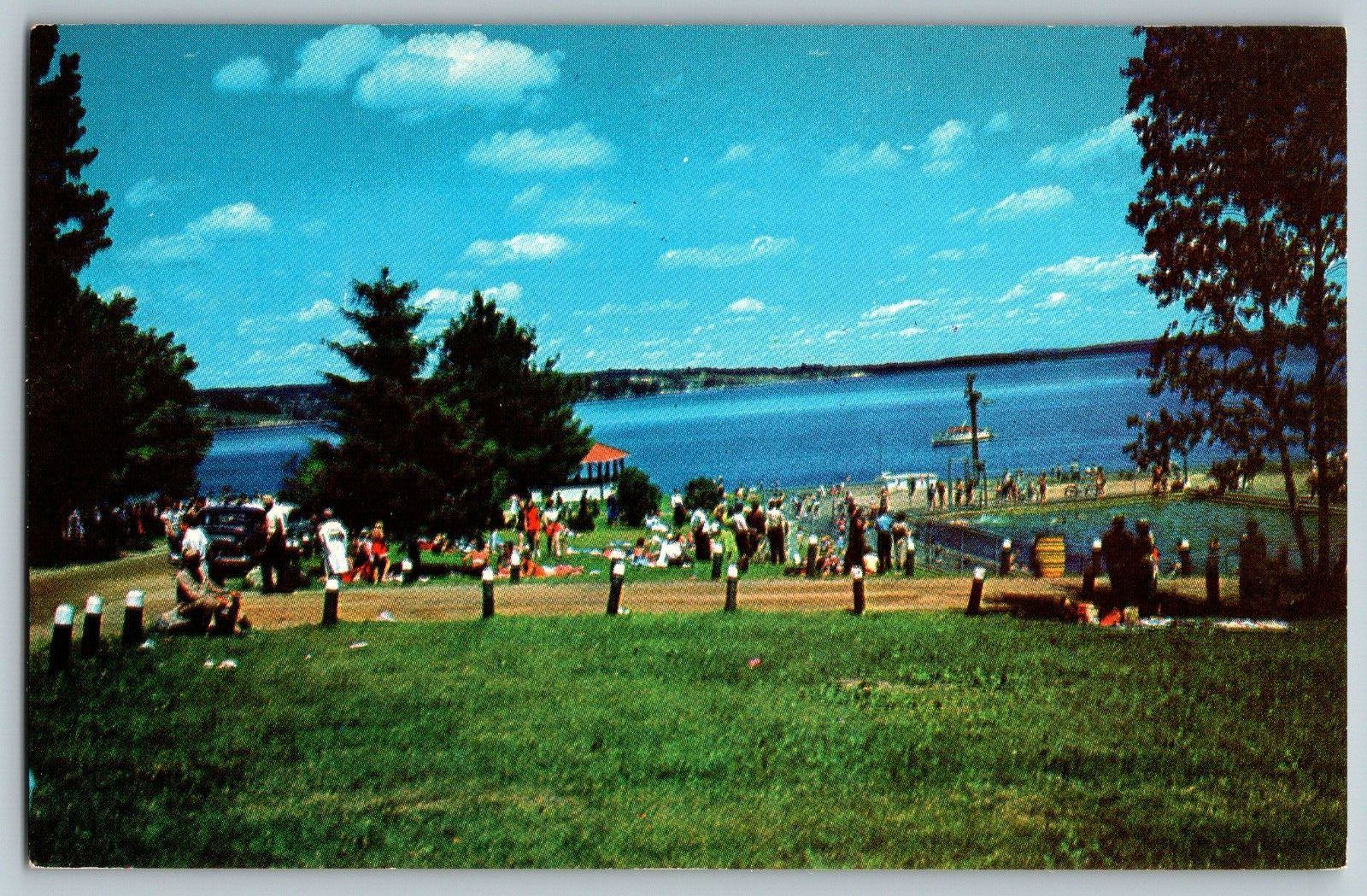 Belfast, Maine - Swimming Pool, Penobscot Bay, Route 1 - Vintage Postcard