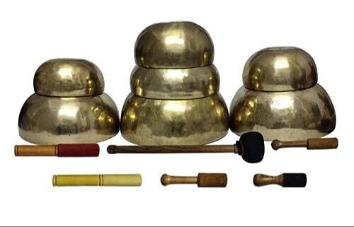 MULTI STORE ENTERPRISES 7 Chakra Healing Tibetan handmade Singing Bowl, Set Of 7