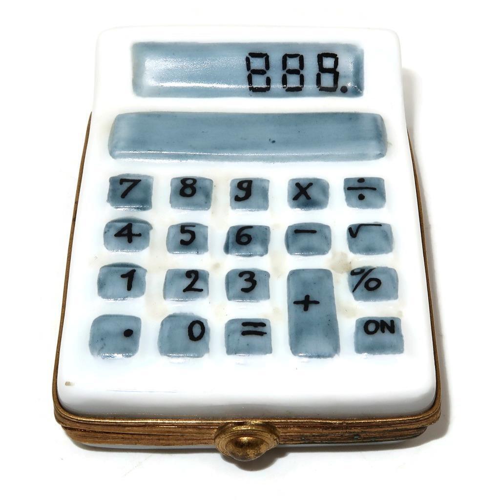 Limoges, France, Peint Main, Hand Calculator Trinket Box, 1 7/8\