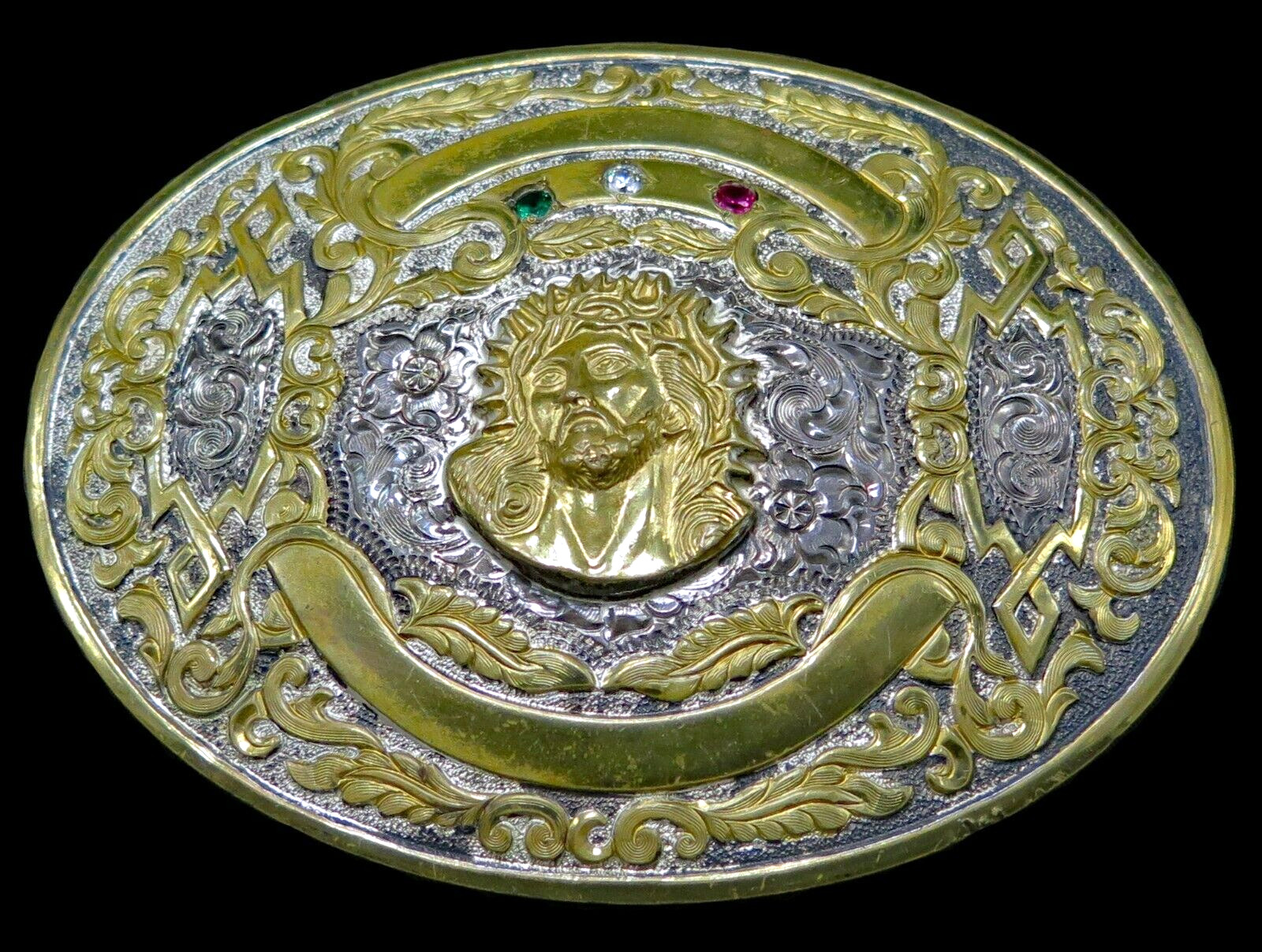 Crumrine Jesus Christ Crown of Thorns Religious Christian Vintage Belt Buckle