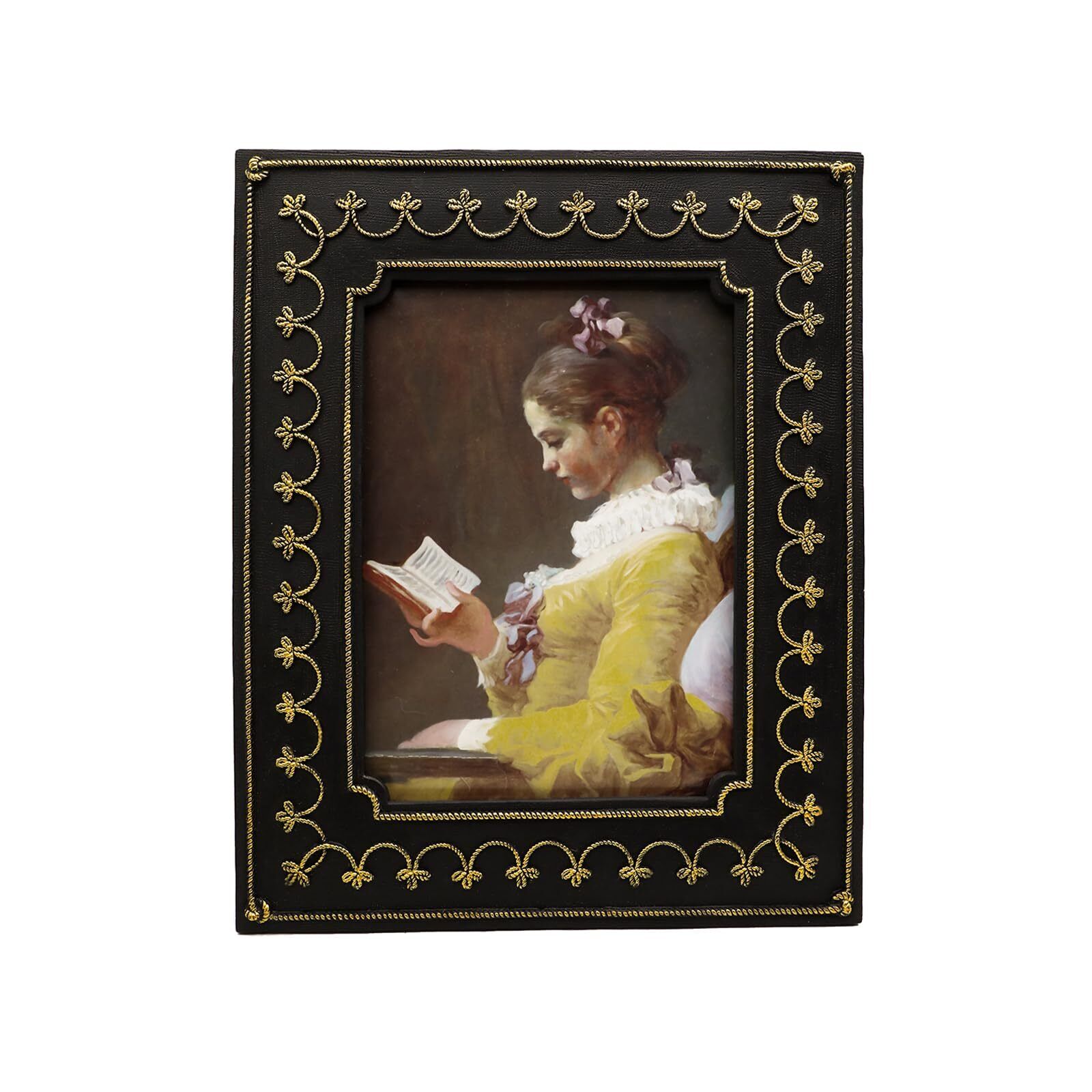 5x7 Vintage Picture Frame Antique Black and Gold Ornate Luxury Photo Frame