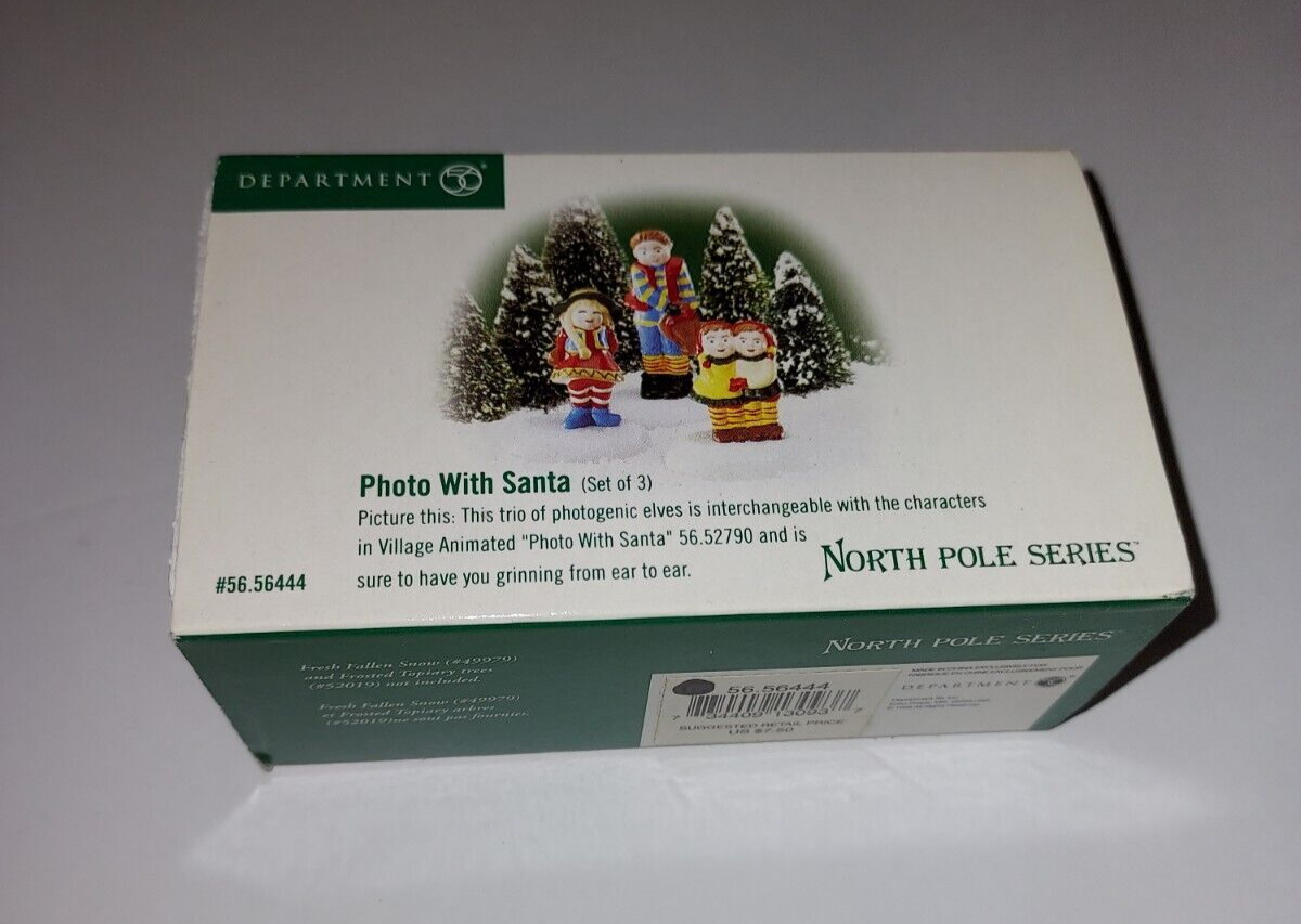 DEPARTMENT 56 North Pole PHOTO WITH SANTA 56.56444 Set of 3 NEW Christmas