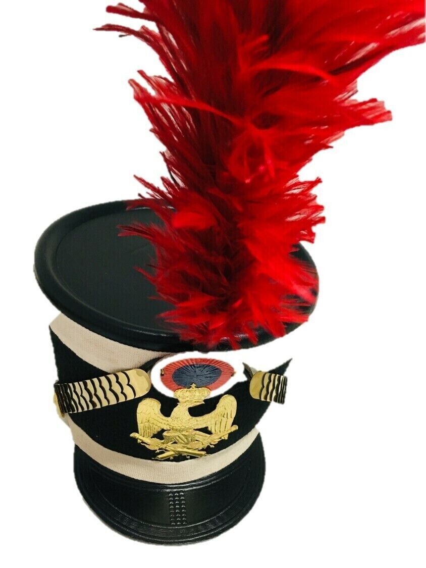 DGH® Napoleonic  White Shako Hat + Red Plume-12” 3rd EME Free Expedite Shipping 