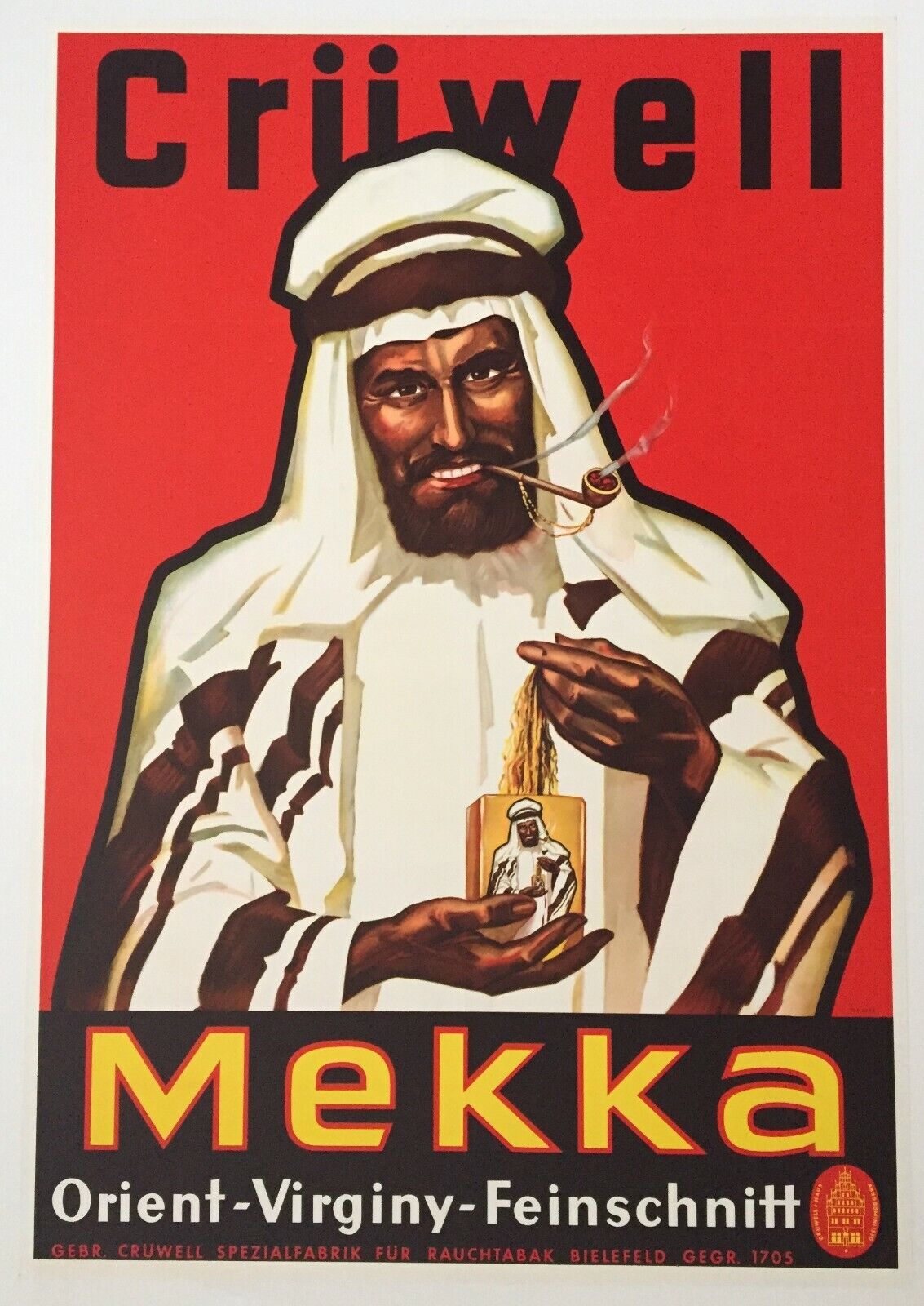 1950s Original German Poster, Cruwell Tabak
