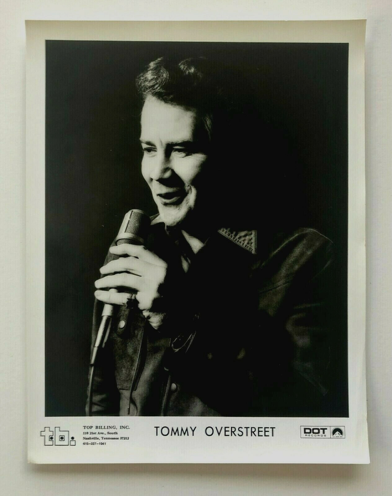 1970s Tommy Overstreet Press Promo Photo Country Music Singer Songwriter TO