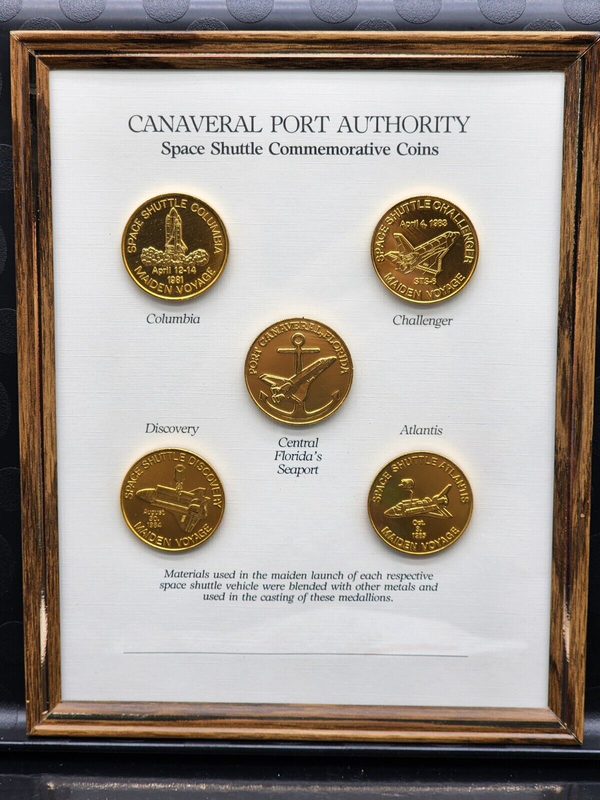5 Canaveral Port Authority Maiden Launch Commemorative Medallions Coins NASA