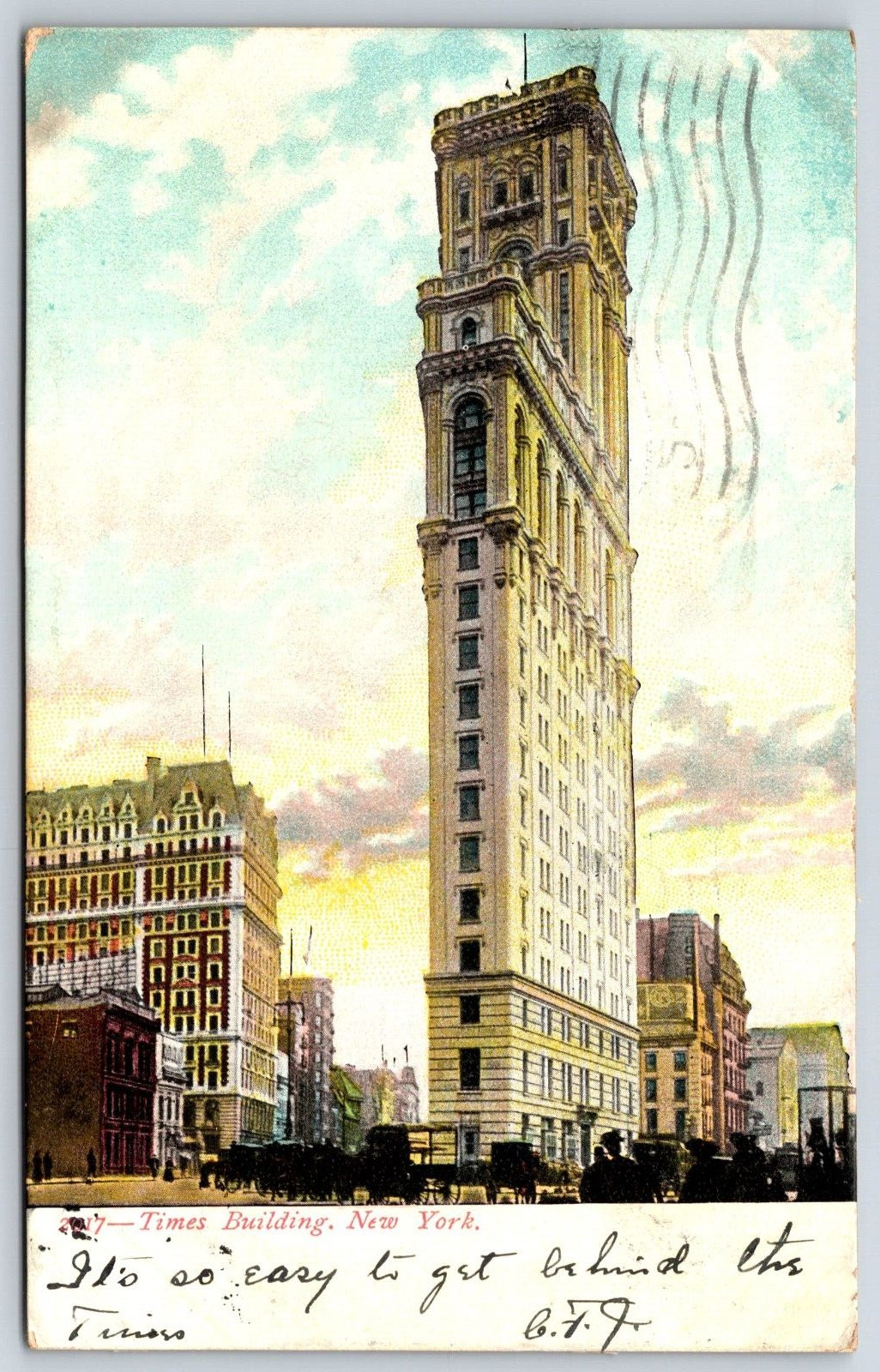 Times Building New York  Postcard Undivided