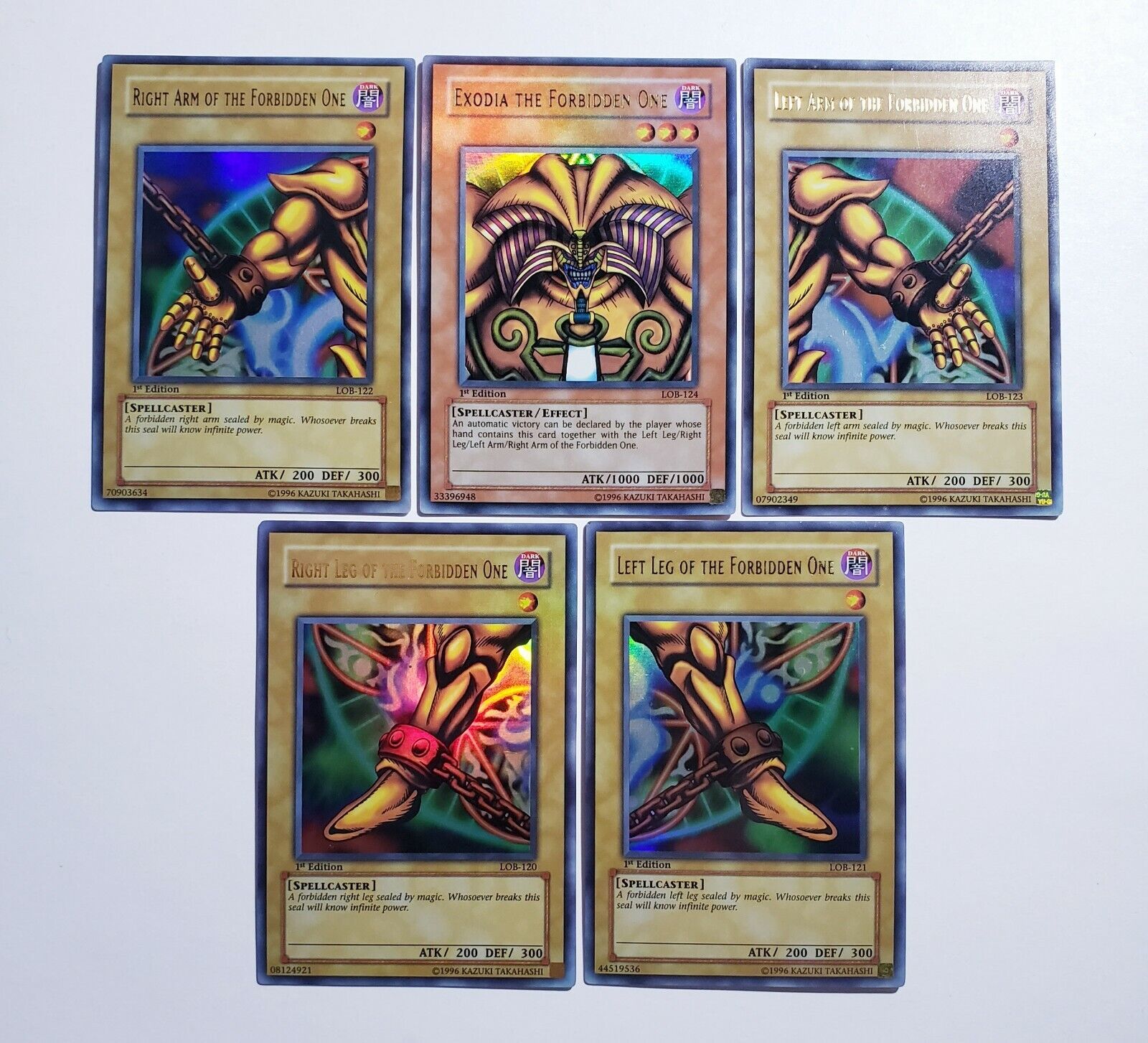 Yu-Gi-Oh Exodia the Forbidden One LOB 1st Ultra Complete Set Asian NM/VLP