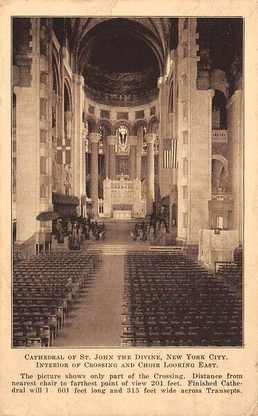 1922 Layman\'s Club of the Cathedral of St John the Divine Interior of Crossing