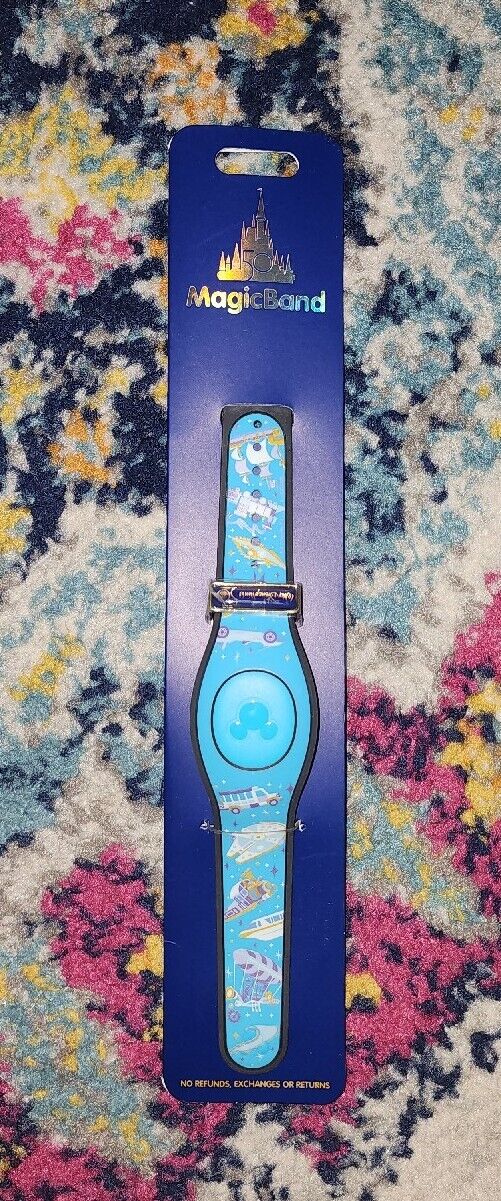 NEW Disney Magic Band 50th Anniversary Attraction Vehicles Blue LINKABLE ~ RARE