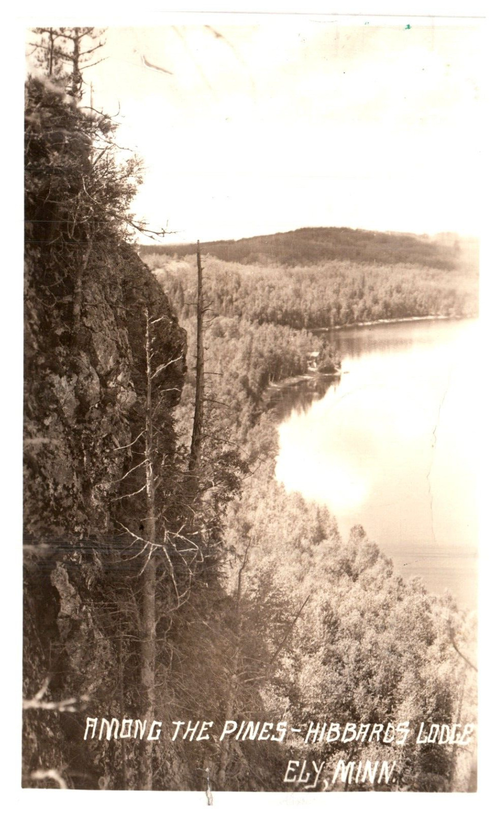 RPPC Minnesota, Ely Hibbards Lodge Lake 1939 Vintage Real Photo Postcard-N2-21