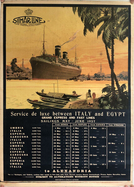 ORIGINAL Vintage Cruises Ship Poster \