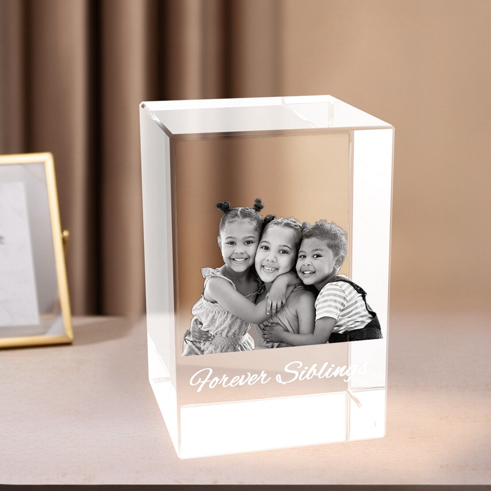 Birthday Gift Idea, Anniversary Gifts, Personalised 3D Crystal Photo Frame Gift