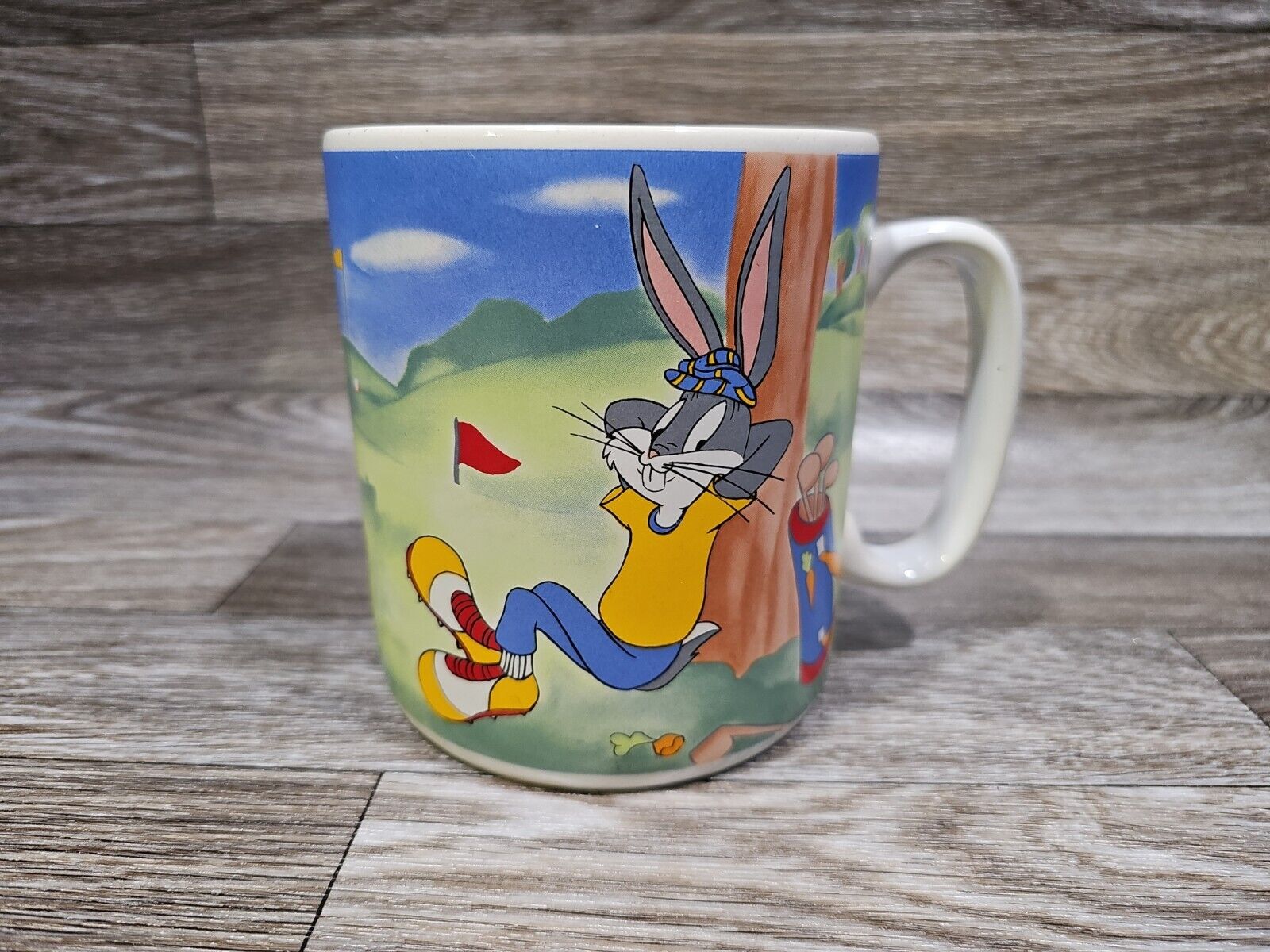 Vintage 1994 Looney Tunes Golf Giant Mug Bugs Bunny Daffy Duck Oversize 28 Oz