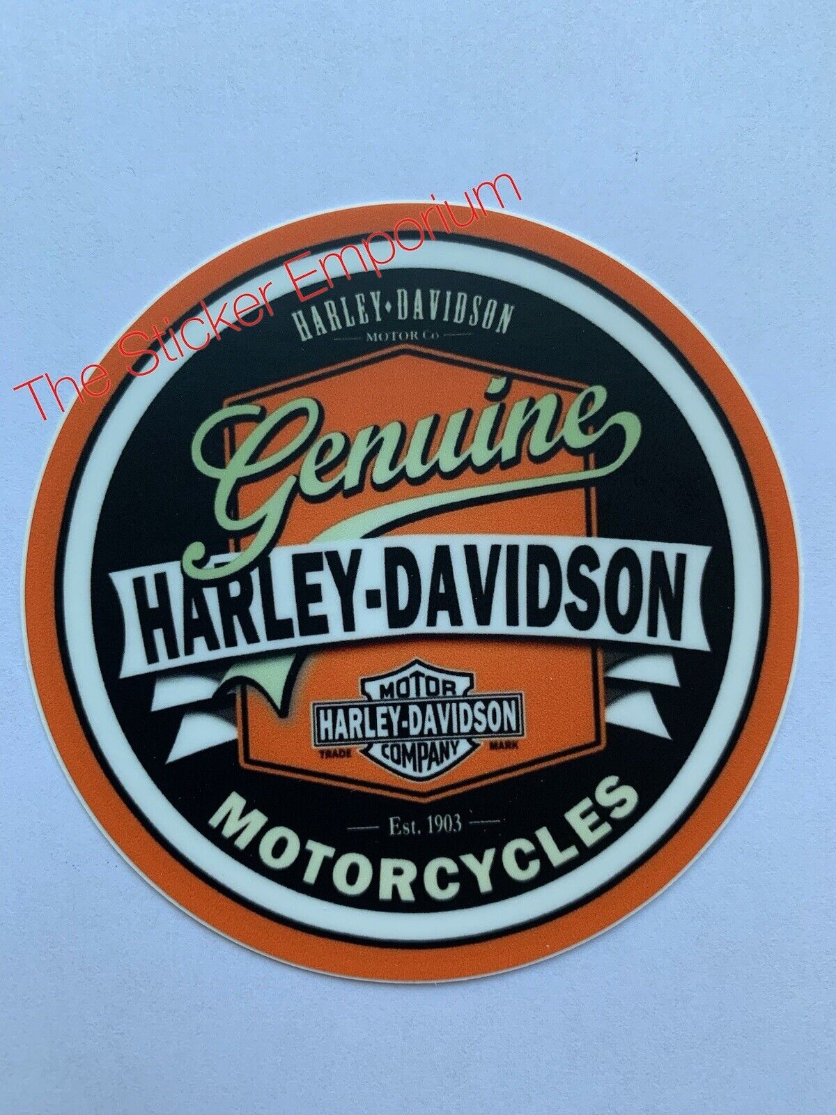 Vintage Genuine Harley Davidson Motor Sticker Helmet Tank Toolbox Truck Decal