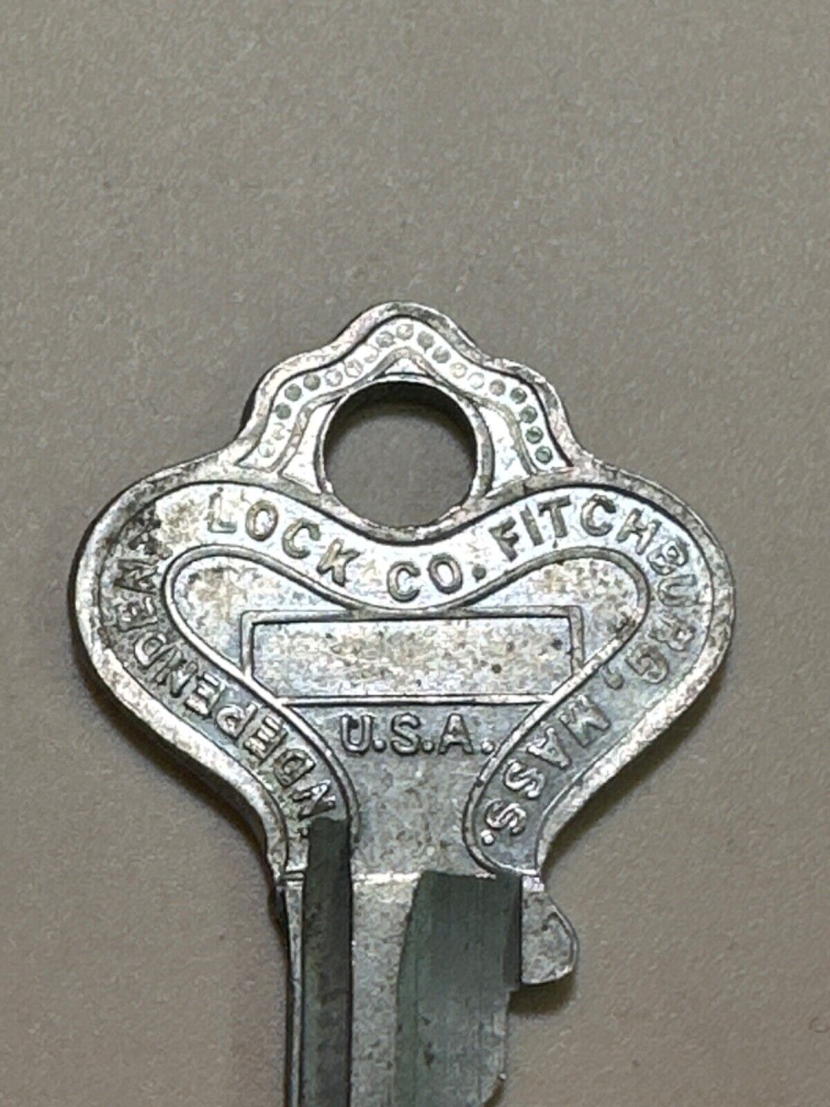 Ornate Vintage Key ILCO Independent Lock Co Fitchburg Mass X 1054 K