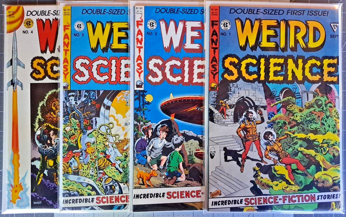 Weird Science #1-4 Complete Run Gladstone 1990 EC Horror Sci-Fi Reprints