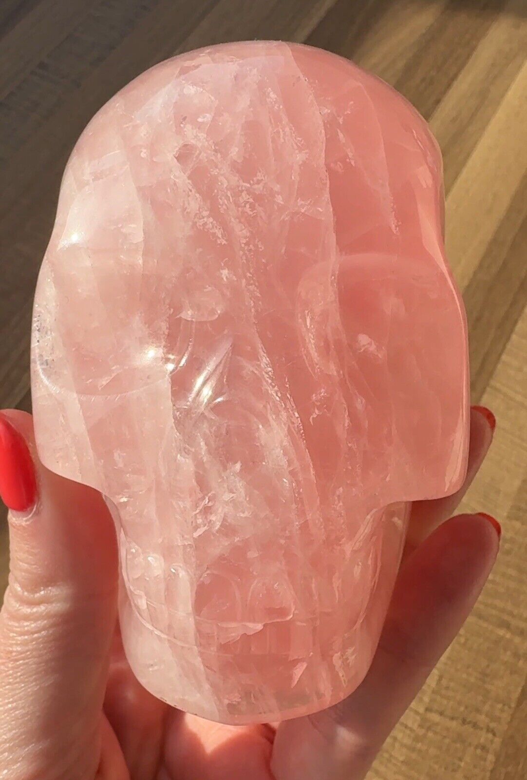Gorgeous  Deep Pink Rose Quartz Leandro Souza Crystal Skull.  Angel