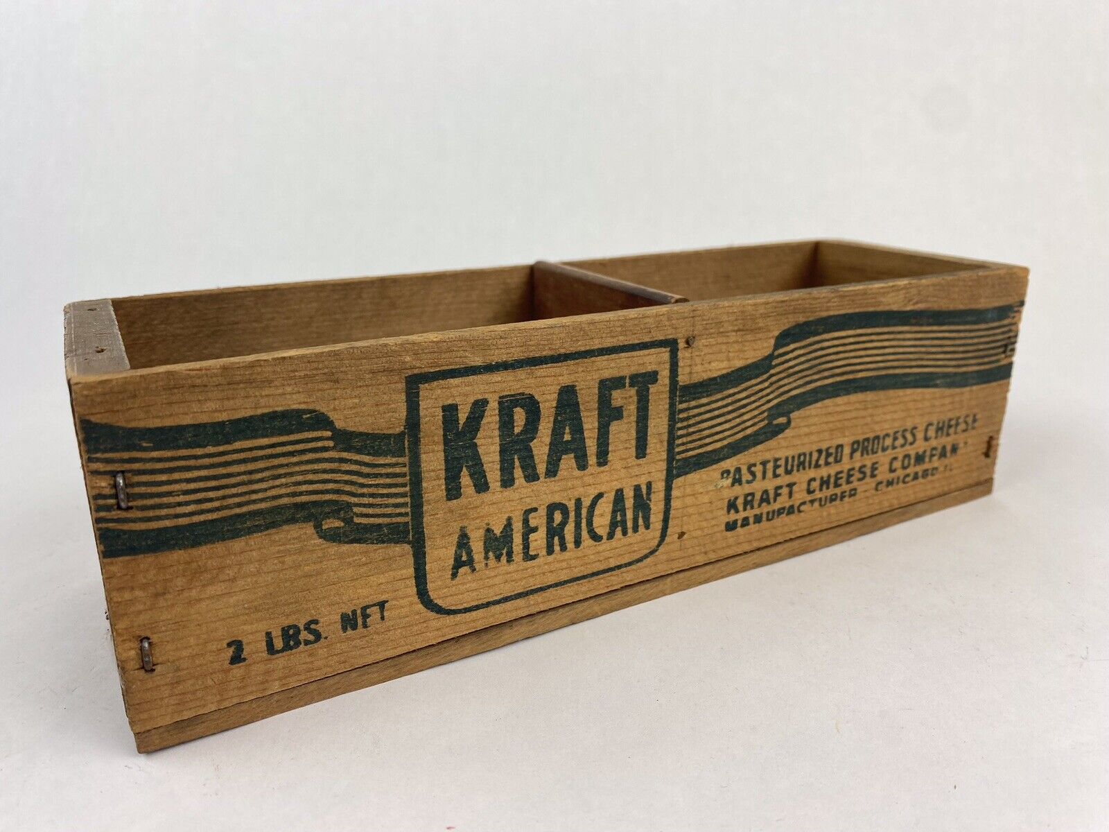 Wood Cheese Box Kraft American 2 lb Primitive Vintage Chicago, IL -  EXC COND