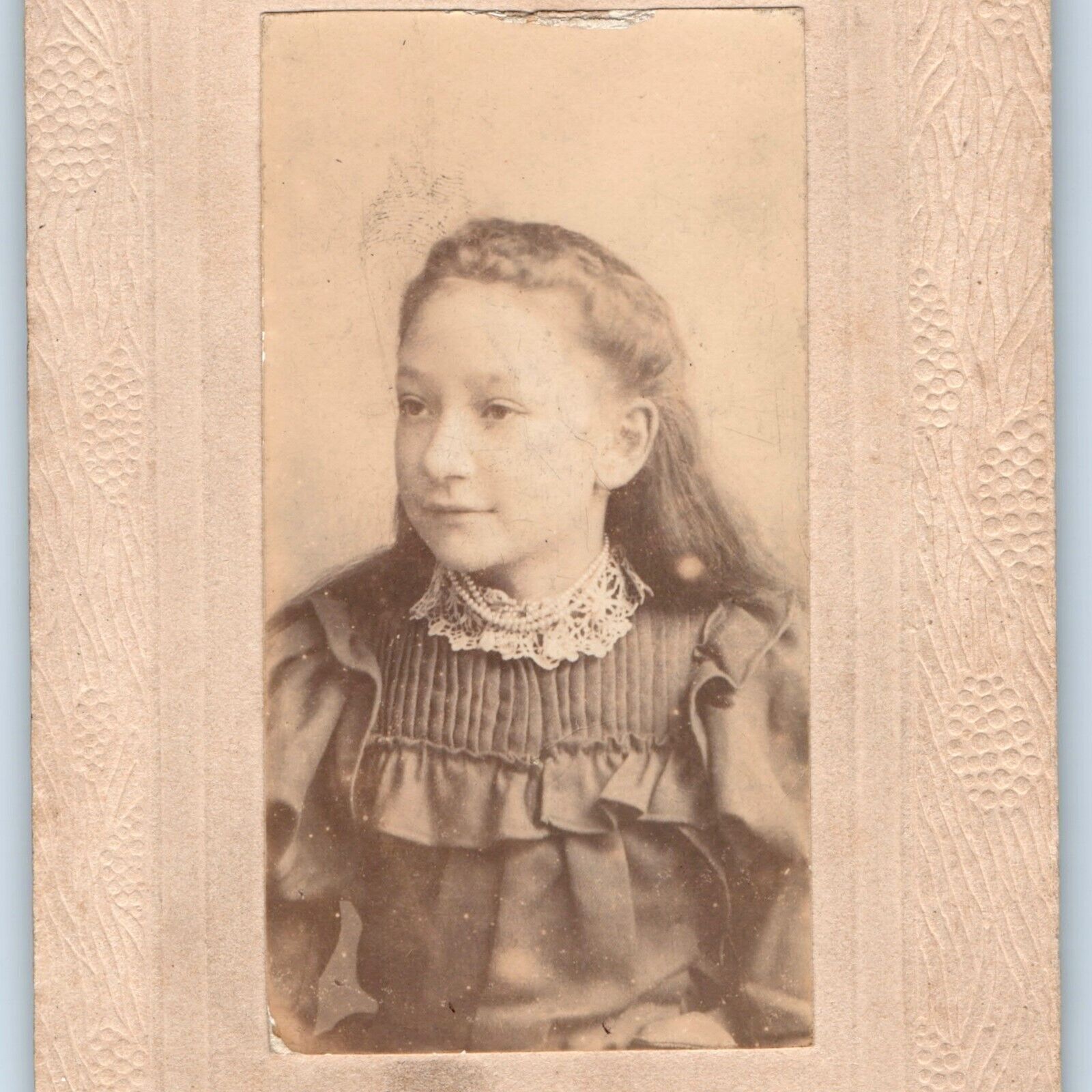 c1880s Hastings, PA Nice Young Lady Girl Teen Cabinet Card Photo AR Perry B18